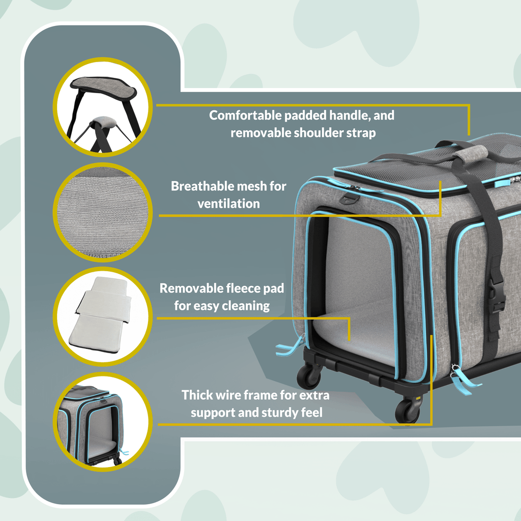 Rolling Rover Airline Compliant Expandable Wheeled Pet Carrier