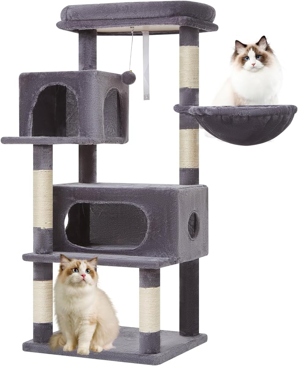 38-Inch Cat Tree for Indoor Cats | Kitten Tower with Condo, Hammock & Perch