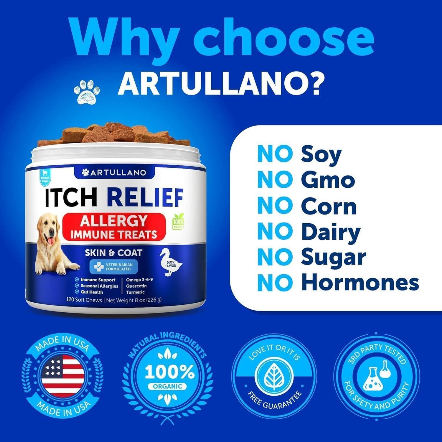 Dog Allergy Relief Chews Itchy Skin Relief Omega-3 Fish Oil