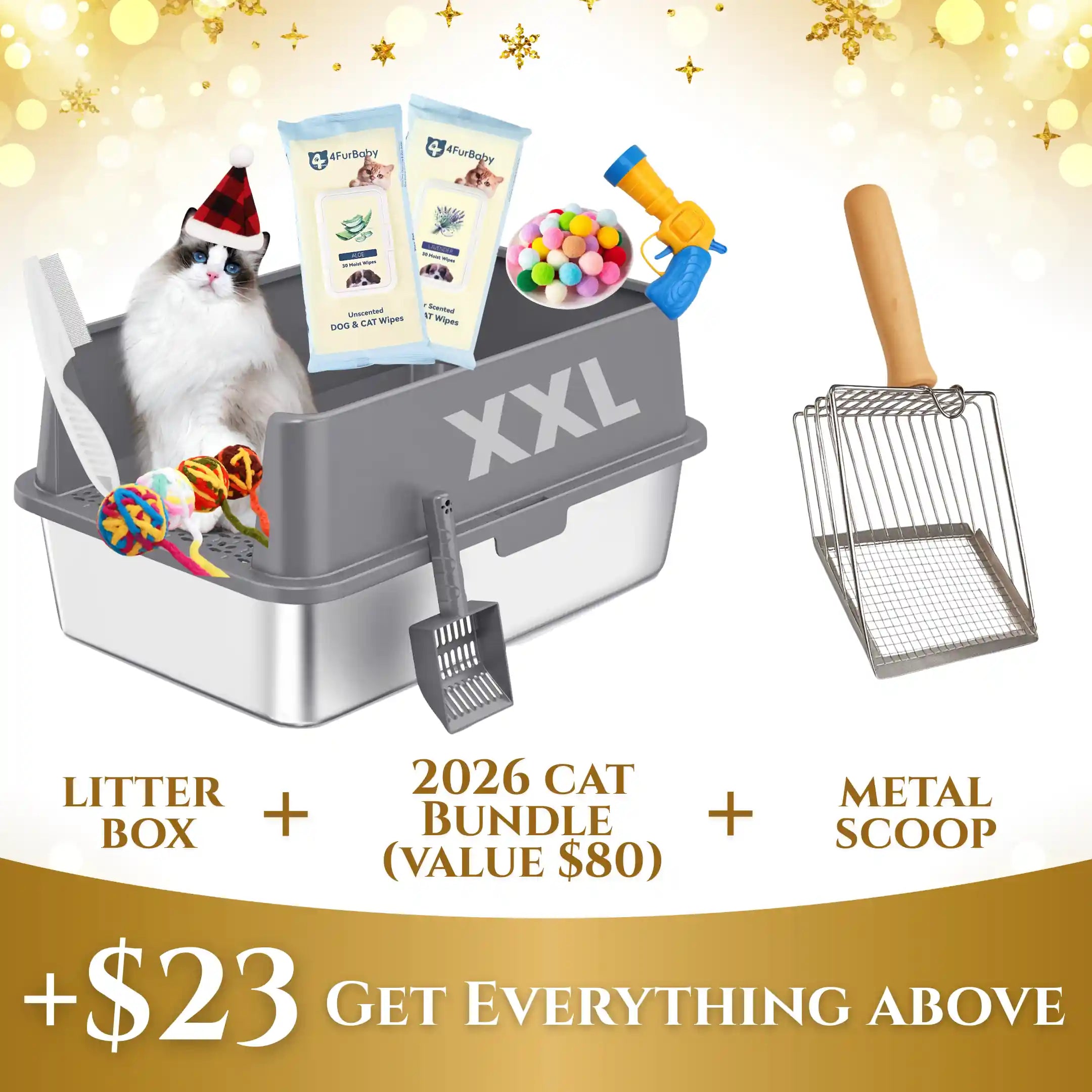 XXL 304 Stainless Steel Cat Litter Box