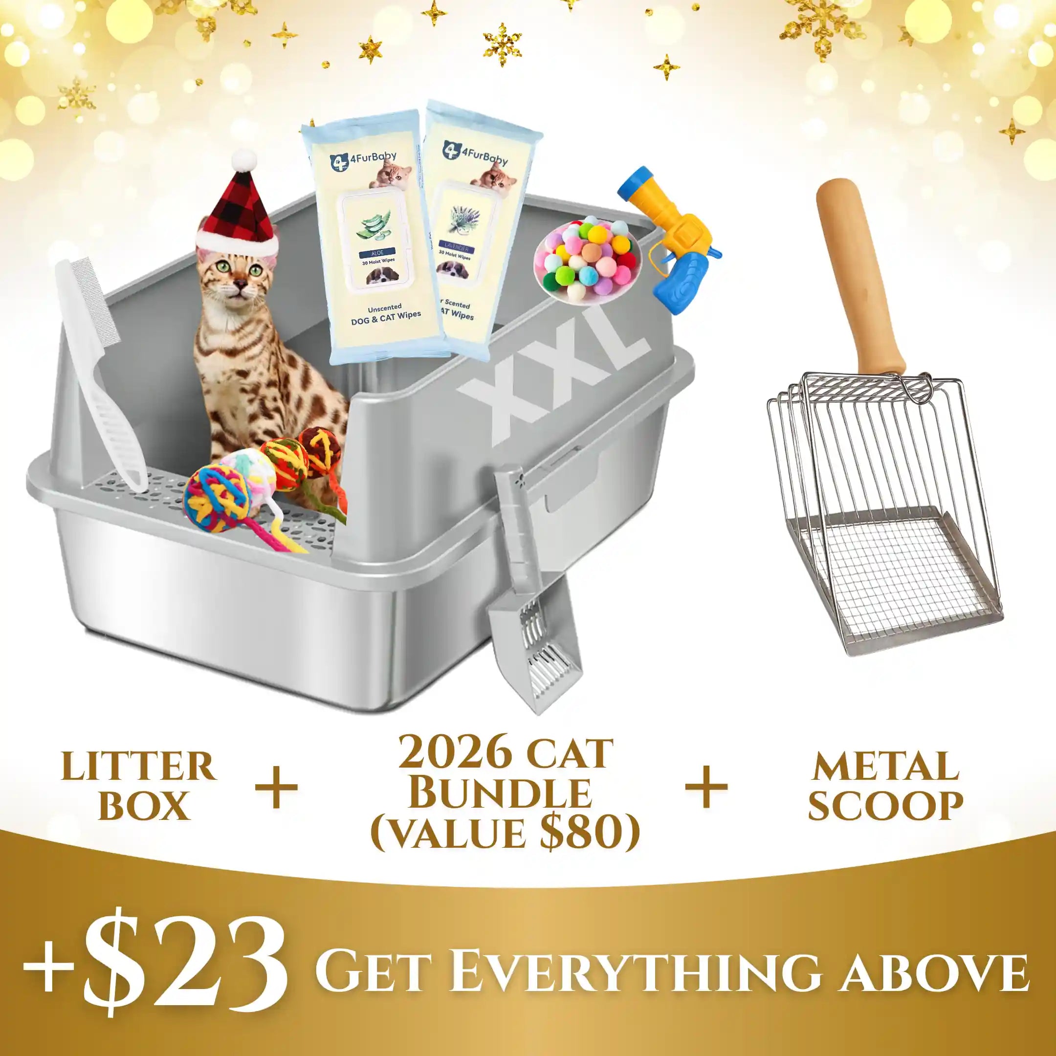 XXL 304 Stainless Steel Cat Litter Box