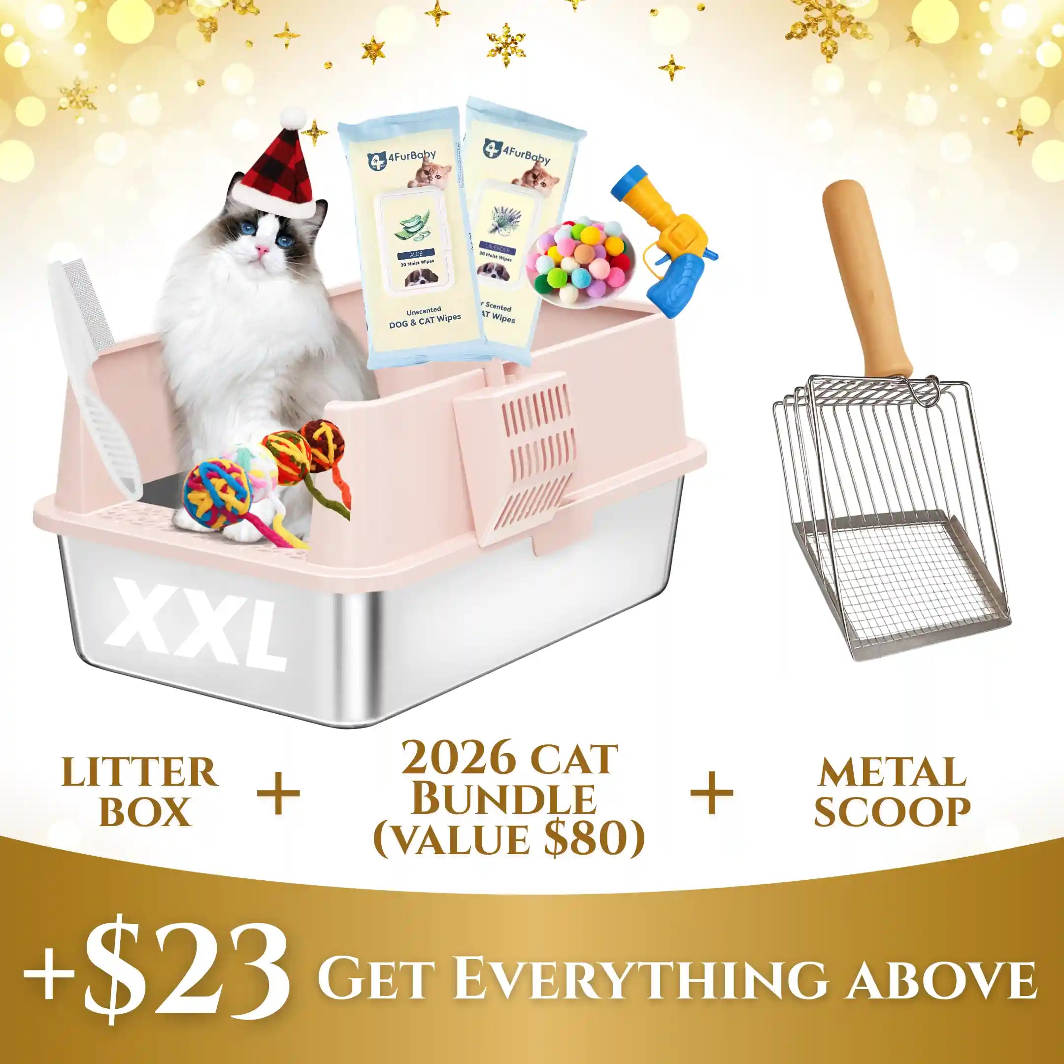 XXL 304 Stainless Steel Cat Litter Box
