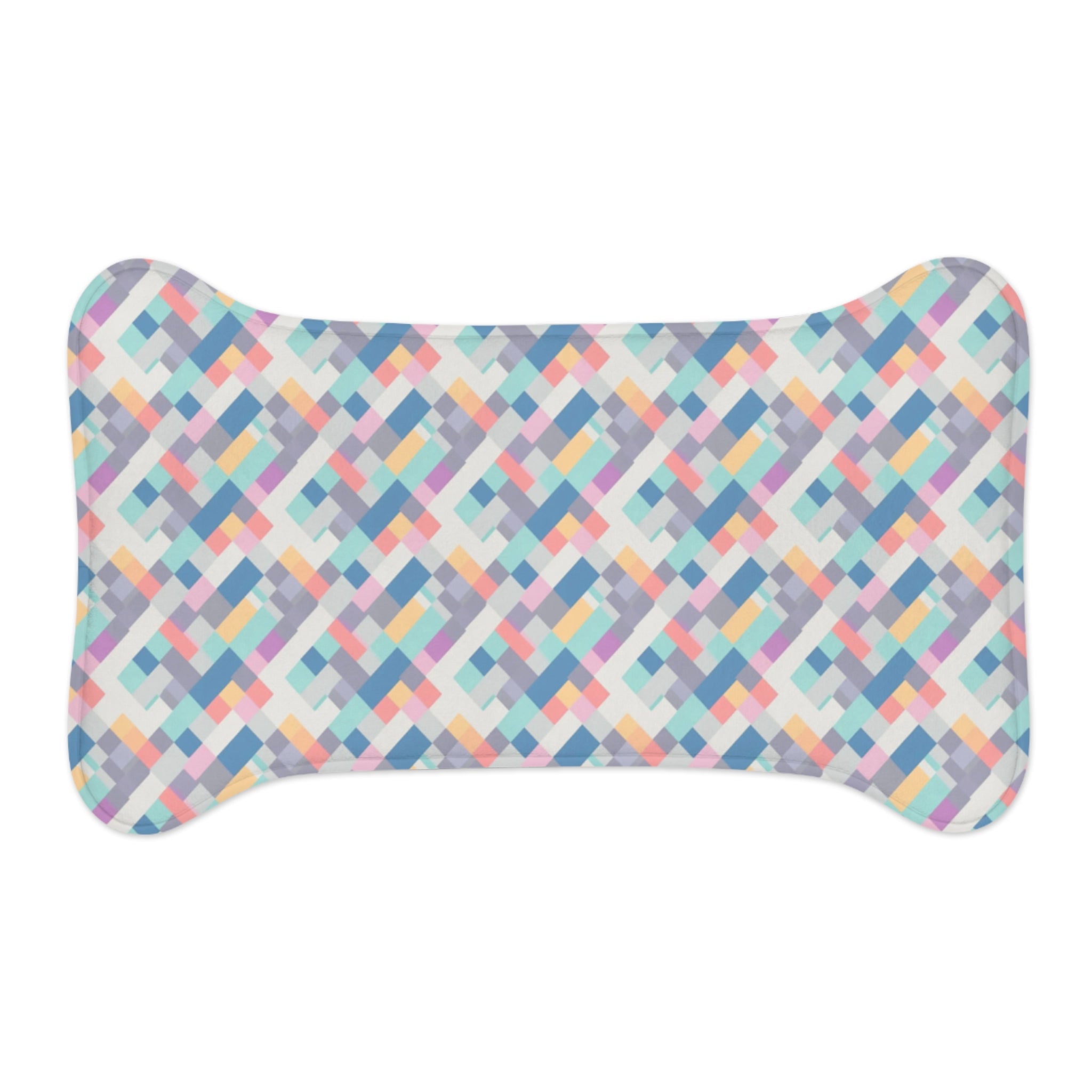 Pastel Pixel Weave in Diagonal Harmony - Pet Feeding Mat, pet mat, non-slip pet mat, cute pet mat