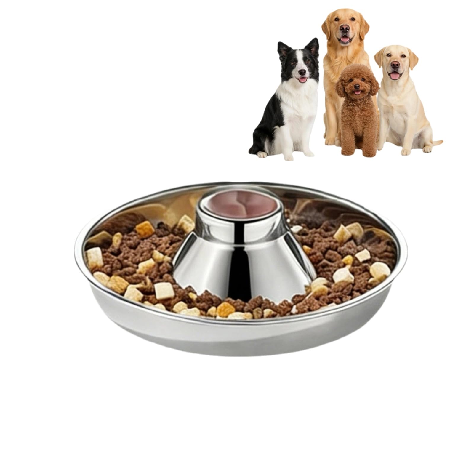 Stainless Steel Puppy Weaning Bowls,Cat Bowls For Food Water,Multiple Puppies Feeder Whelping Dishes,Litter Feeding Station Pans For Small Dogs Cats Eating At Same Time-Small Medium Large Size
