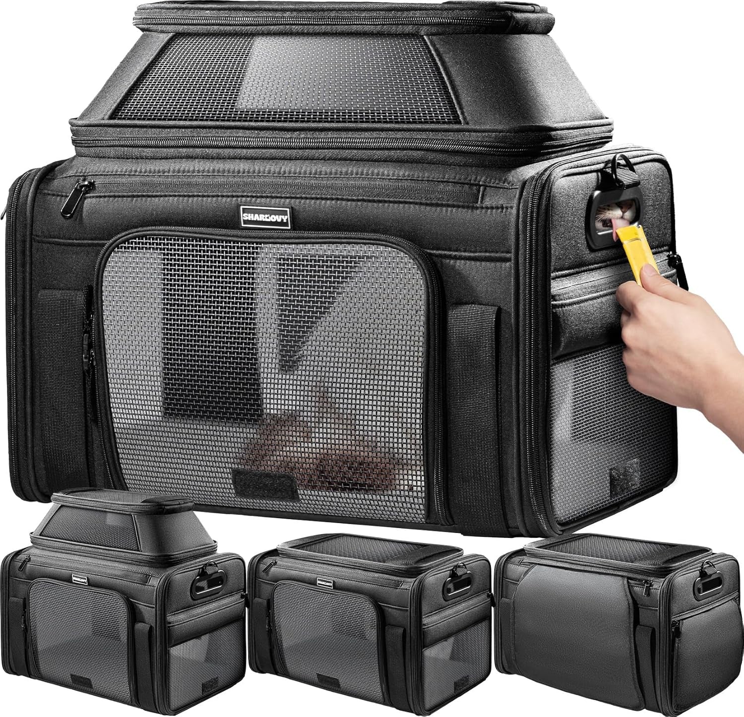 Expandable Pet Carrier Airline Approved Soft Sided Cat Dog Carrier