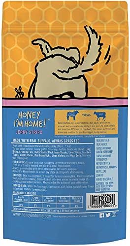Honey I'm Home Buffalo Jerky Strips Dog Treats (3.5oz)
