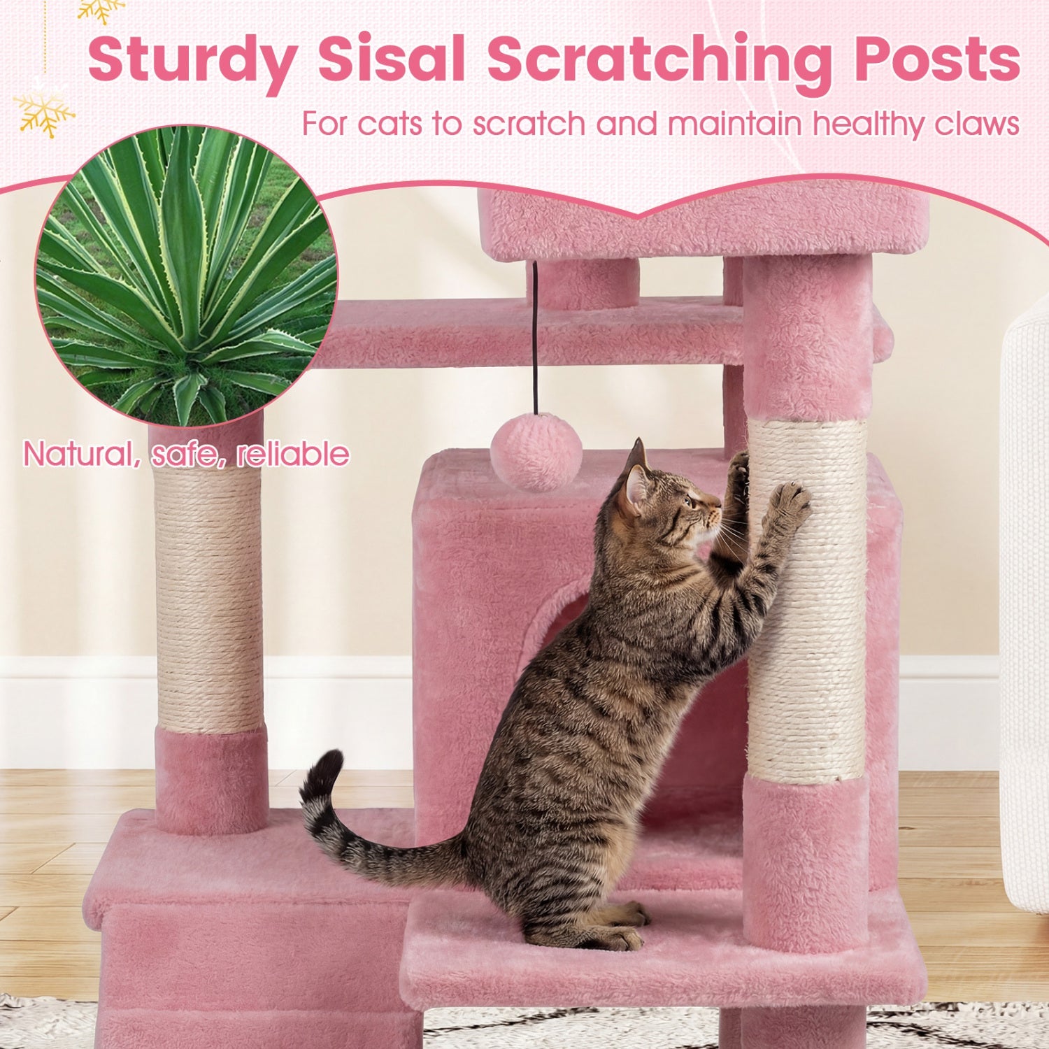 52 Inch Tall Cat Tree Tower for Indoor Cats