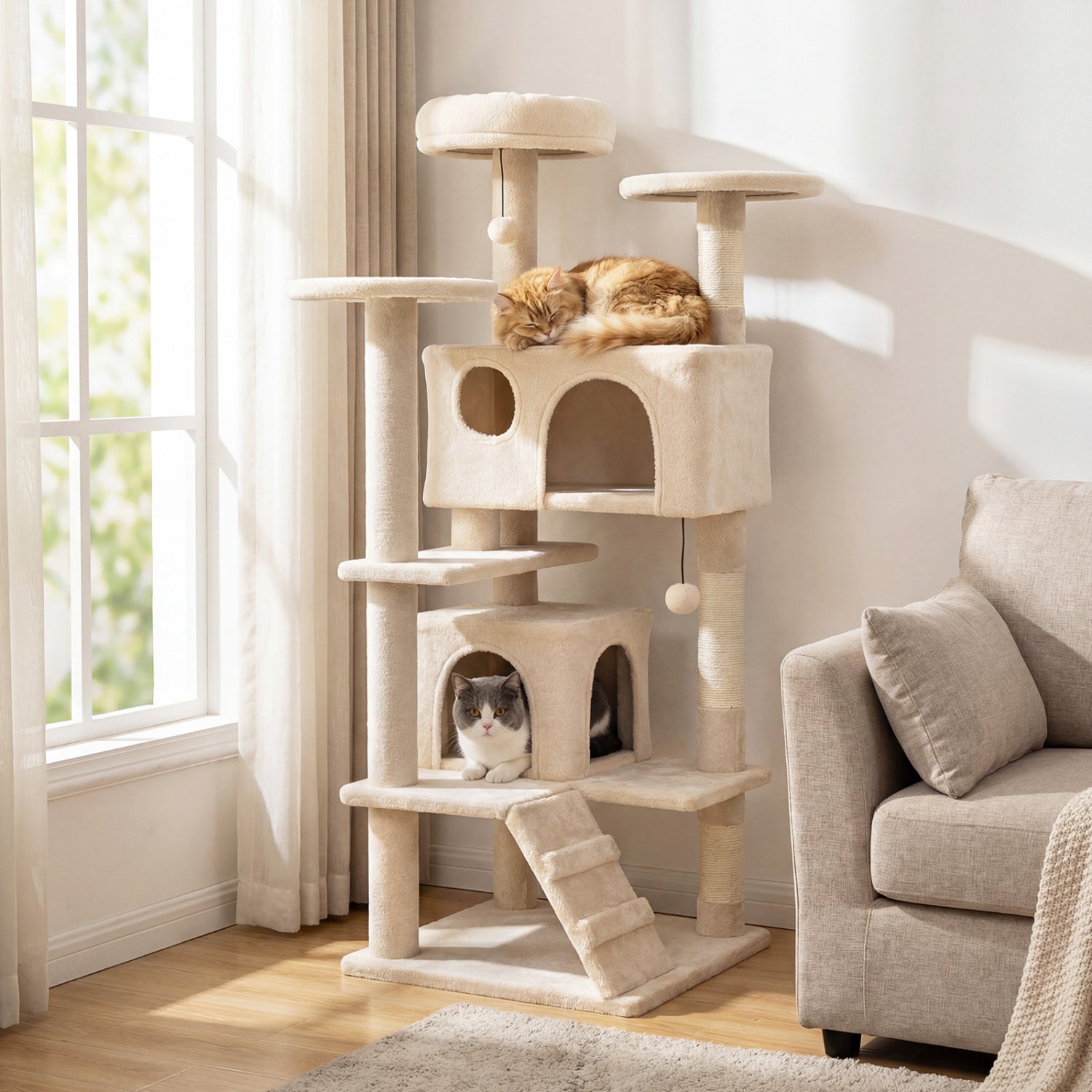 52 Inch Tall Cat Tree Tower for Indoor Cats