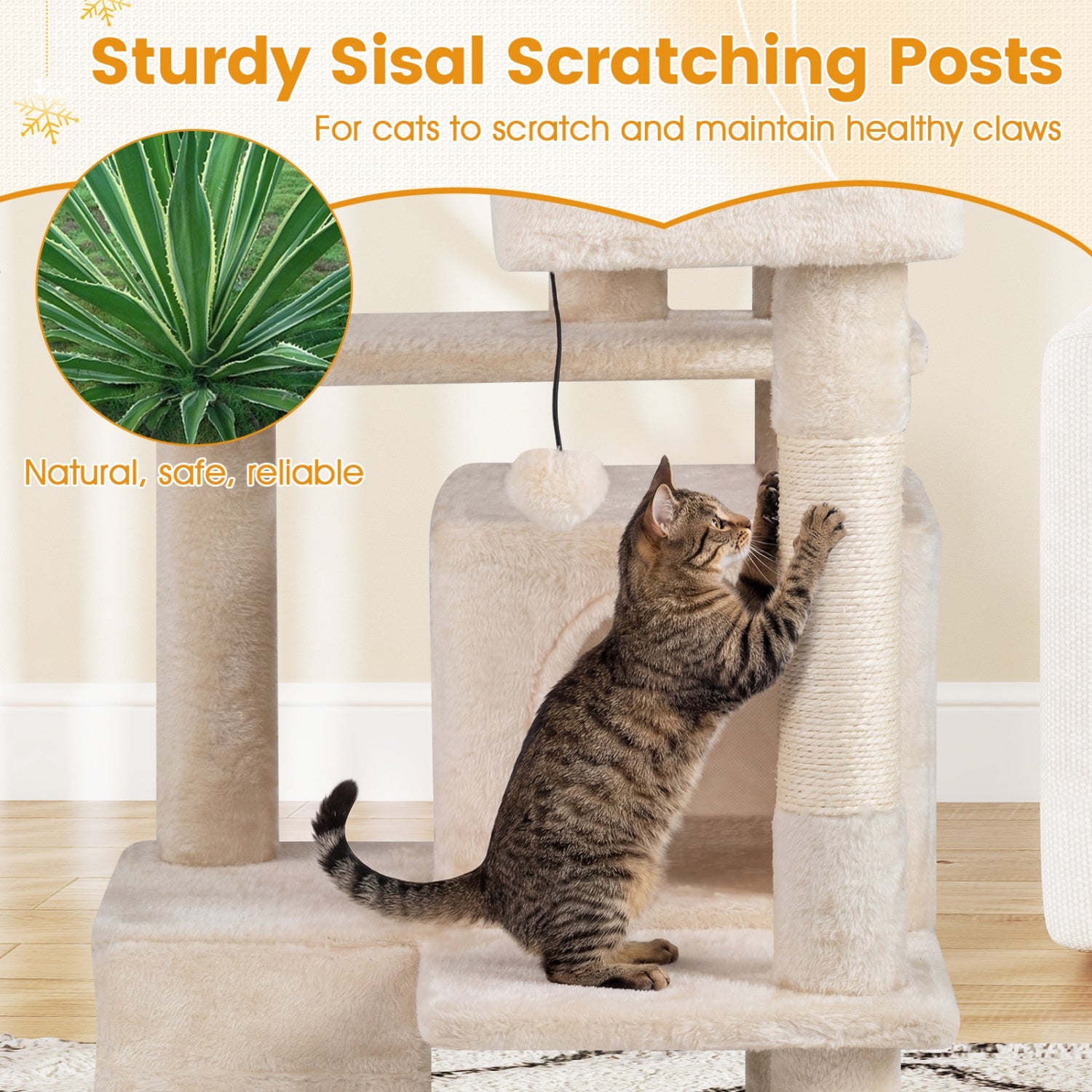 52 Inch Tall Cat Tree Tower for Indoor Cats