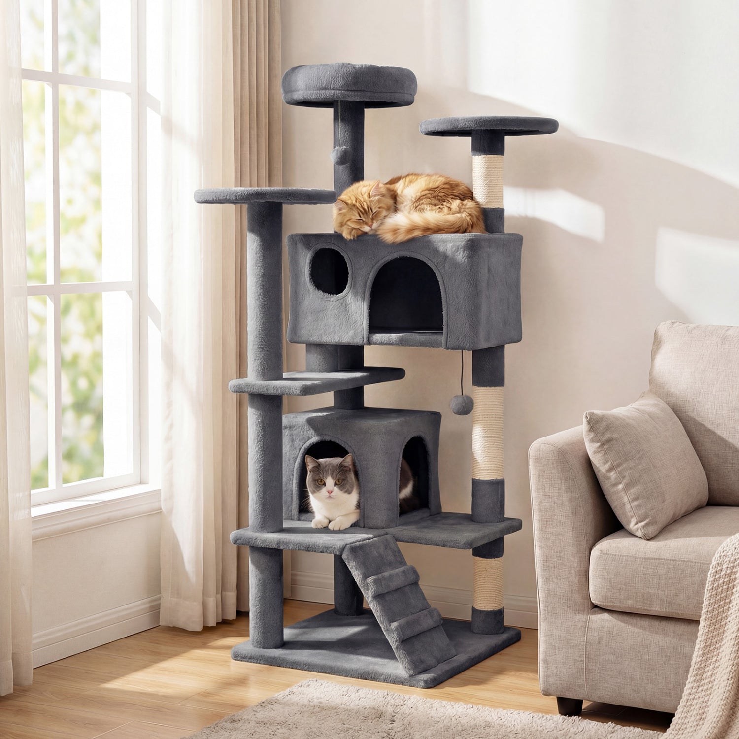 52 Inch Tall Cat Tree Tower for Indoor Cats