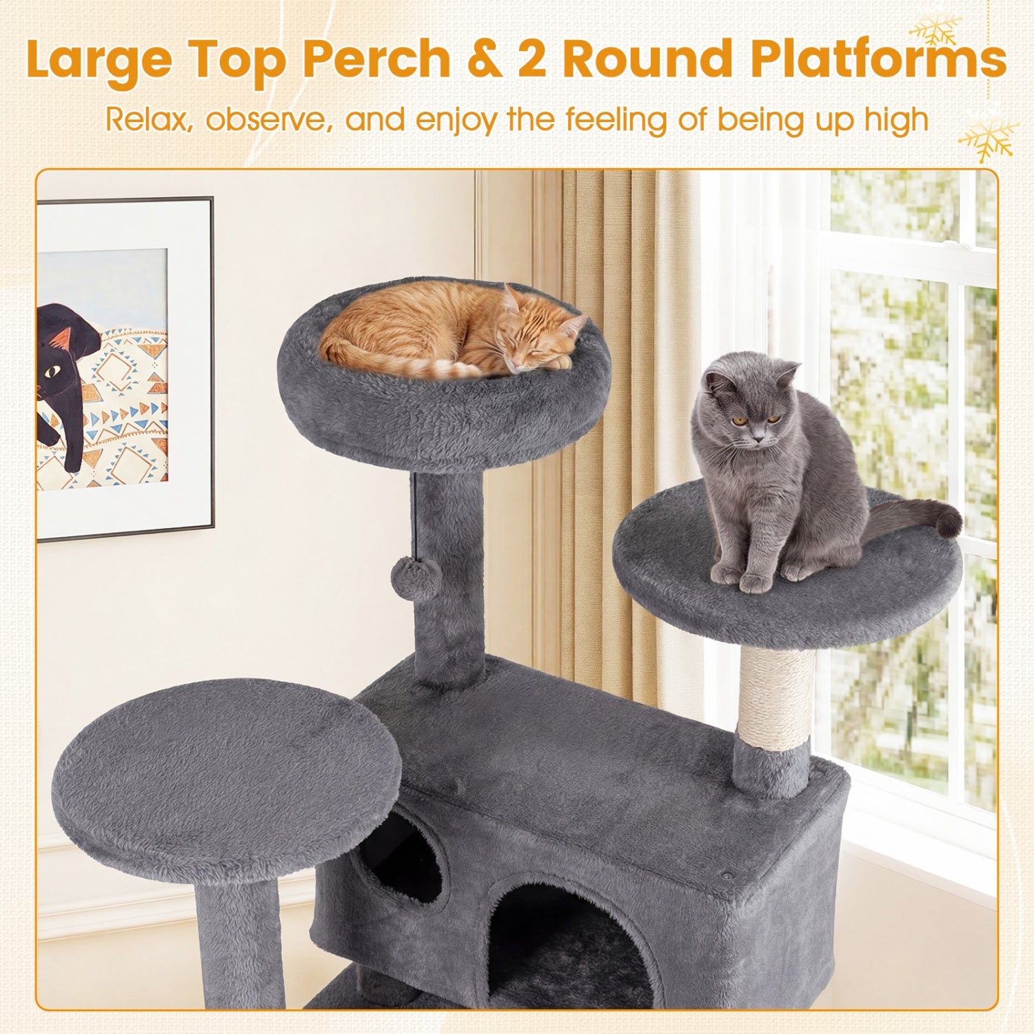 52 Inch Tall Cat Tree Tower for Indoor Cats