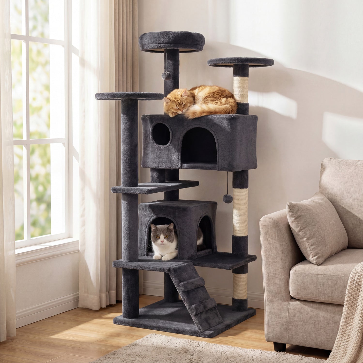 52 Inch Tall Cat Tree Tower for Indoor Cats