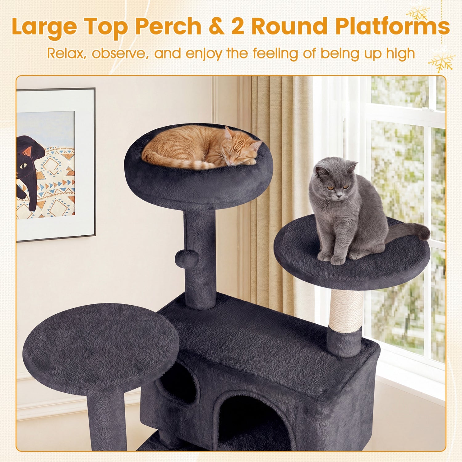 52 Inch Tall Cat Tree Tower for Indoor Cats