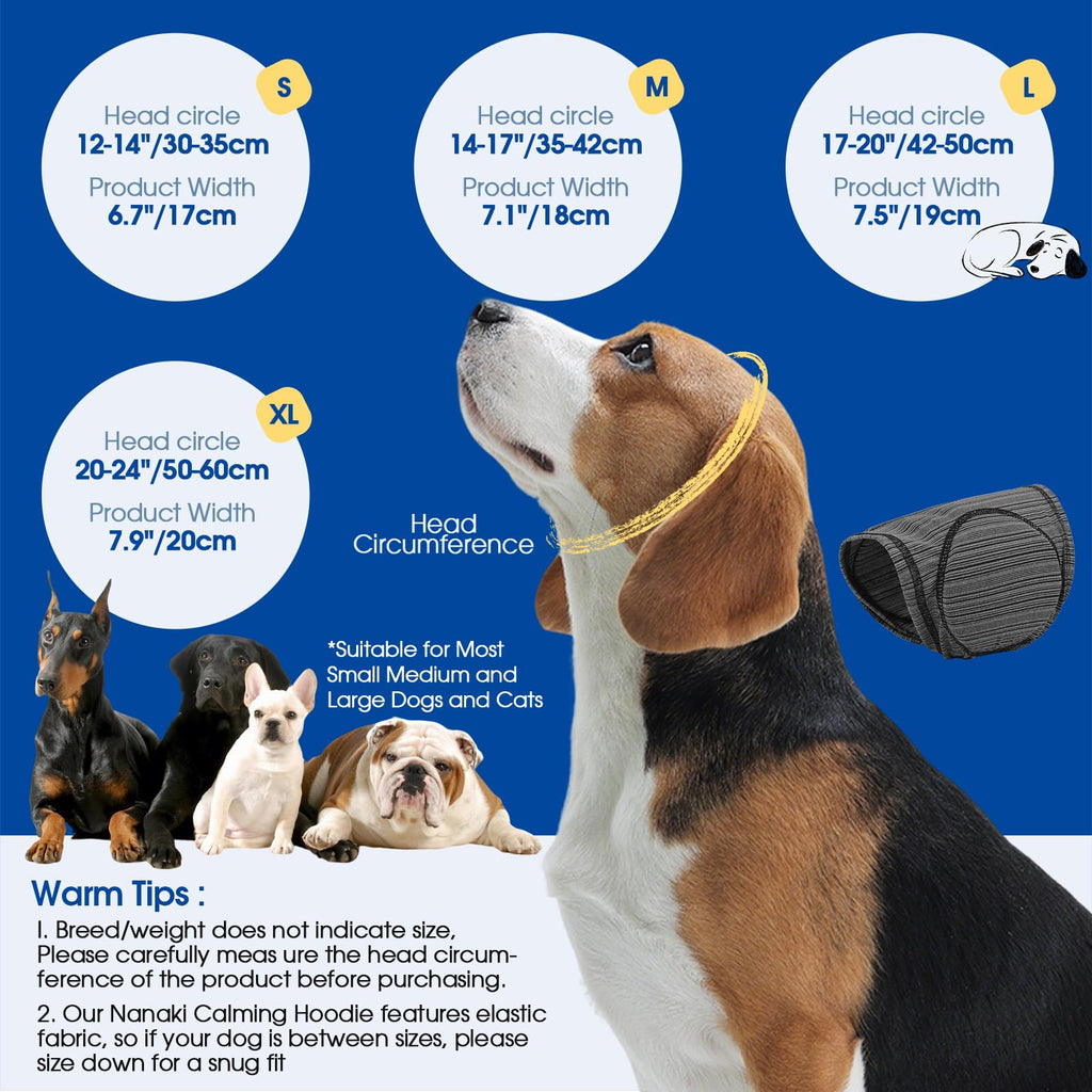 Soft Dog Ear Cover For Loud Noises,Thunderstorm&Fireworks-Dog Ear Wrap Hematoma For Ears Surgery Recovery Prevent Shaking, Scratching-Dogs Head Cover For Bathing, Grooming, Rainy Walks,Swimming