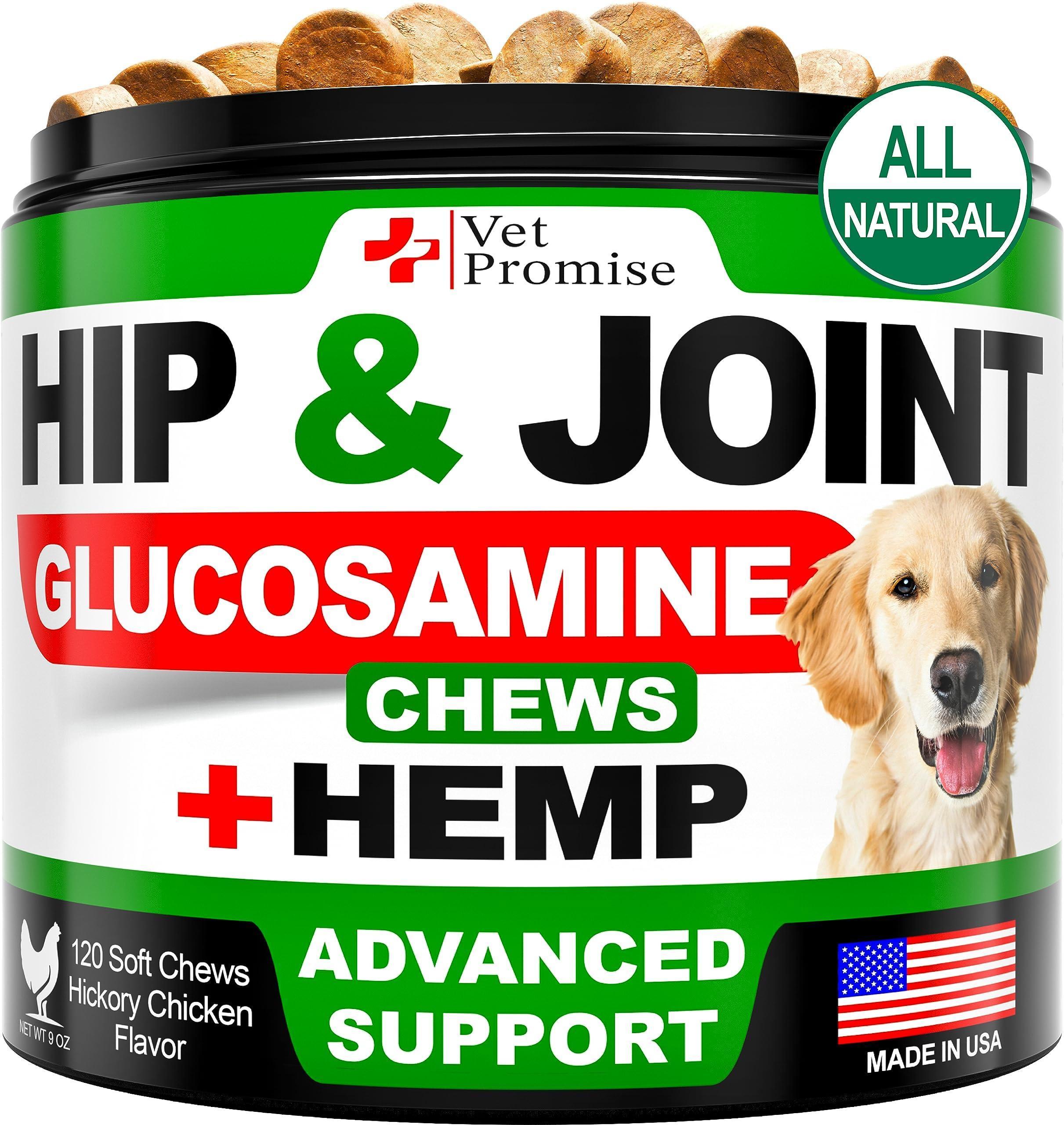 Hemp Hip & Joint Supplement for Dogs Glucosamine 120 Chews