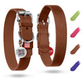 Leather Dog Collar Small & Medium Dogs 12–15 in Neck Brown