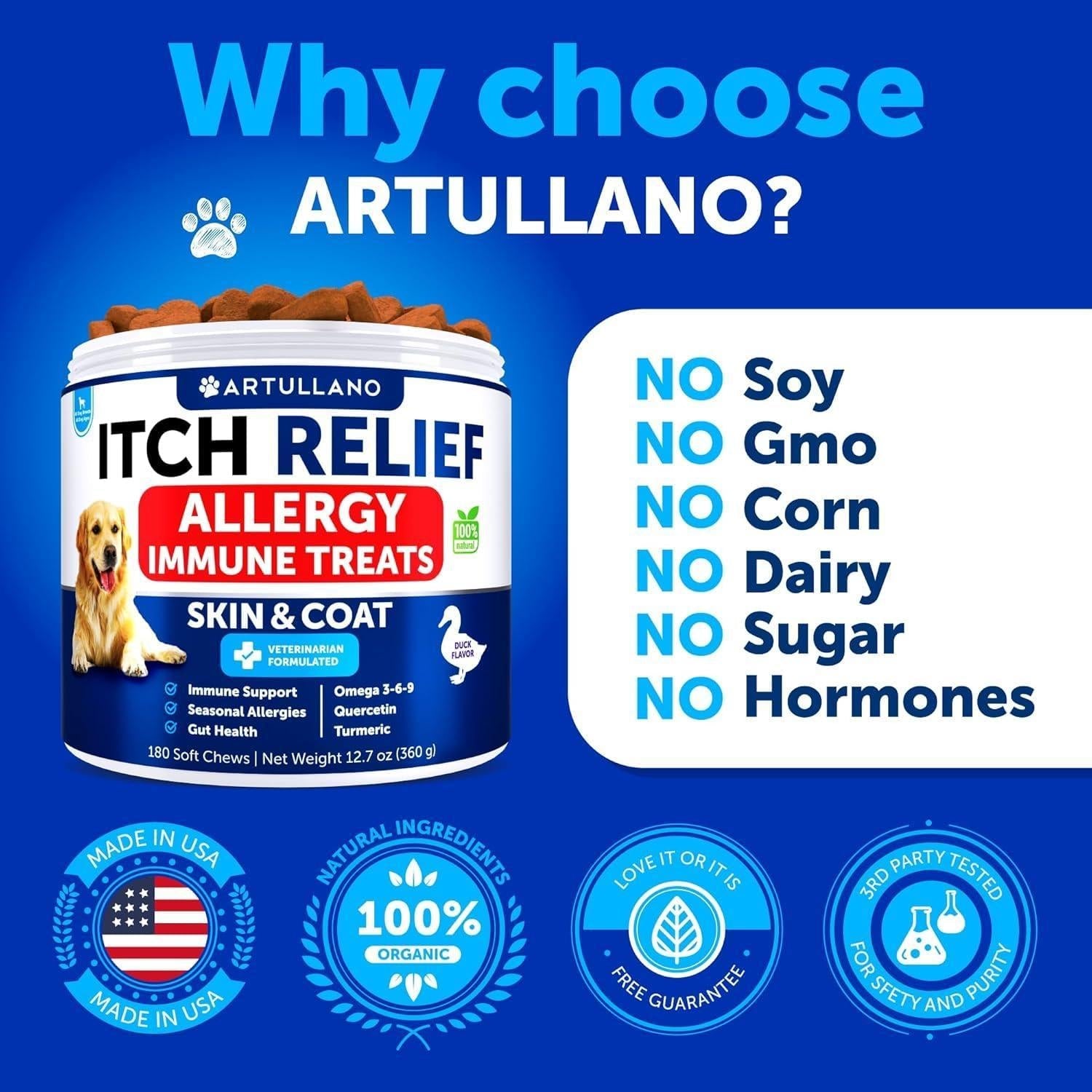 Dog Allergy Relief Chews Itchy Skin Relief Omega-3 Fish Oil