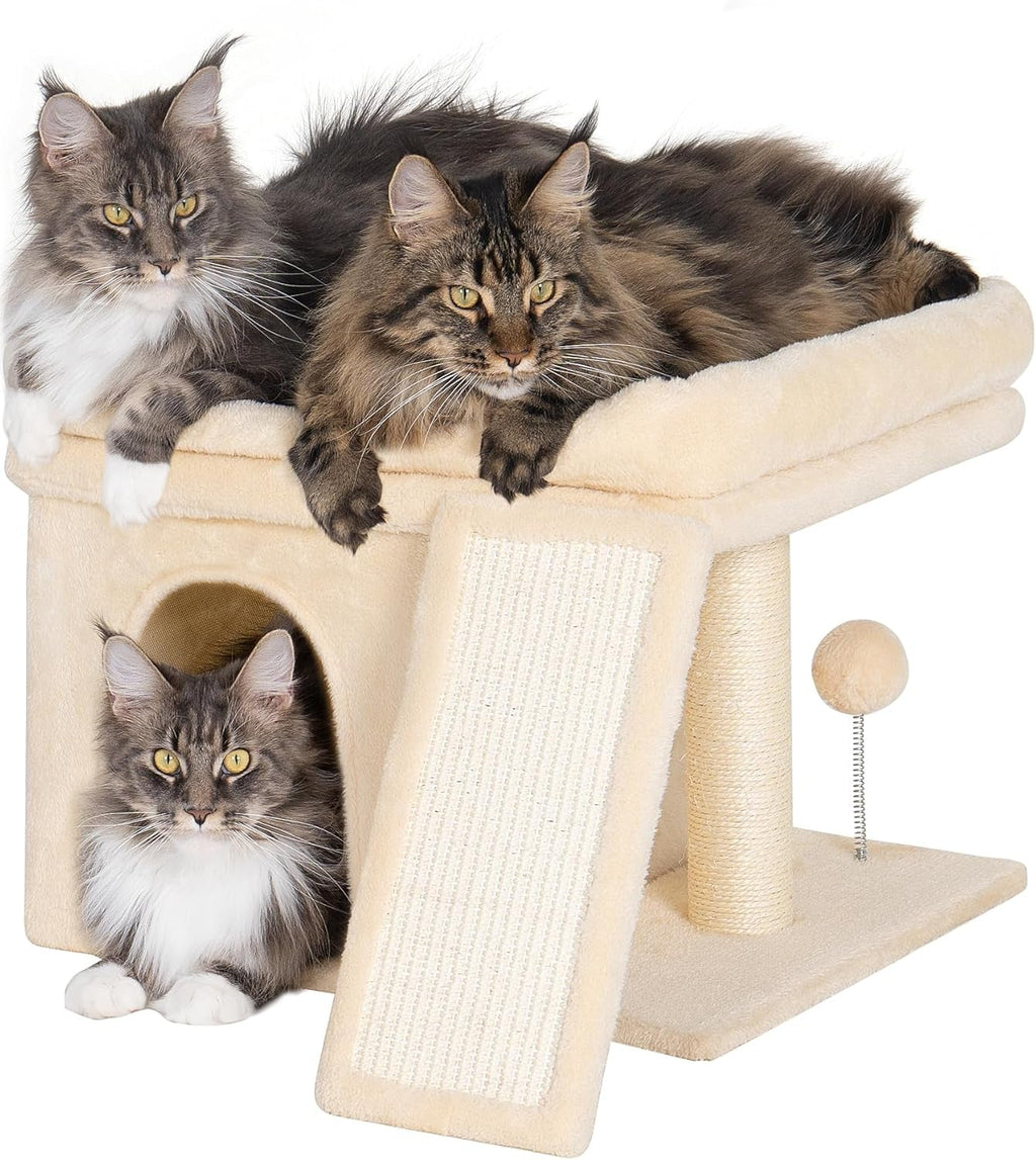 Cat Tree for Large Cats 24in Tower with Perch Condos Scratching Post
