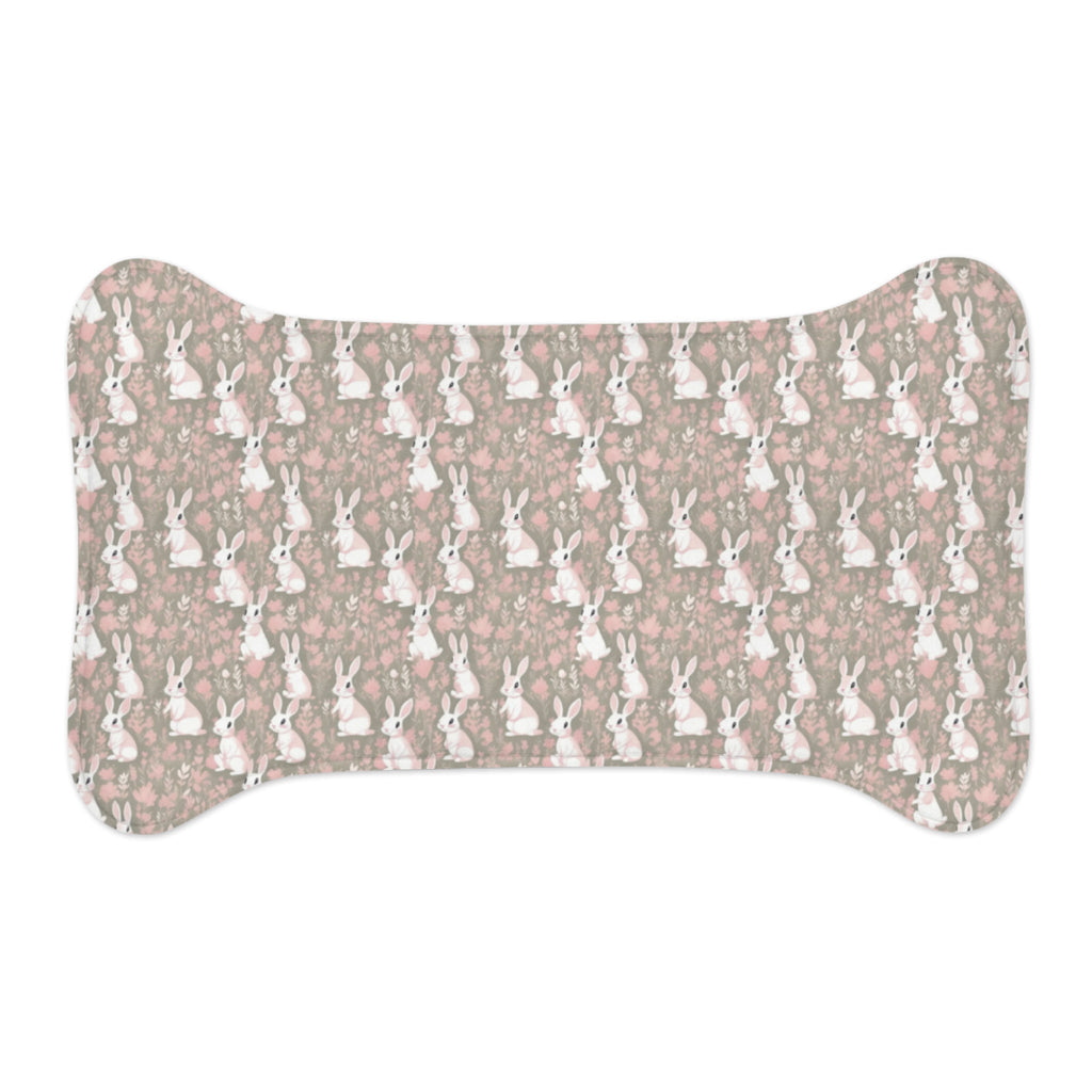Blushing Meadow Bunny Parade Pattern - Pet Feeding Mat, pet mat, non-slip pet mat, cute pet mat