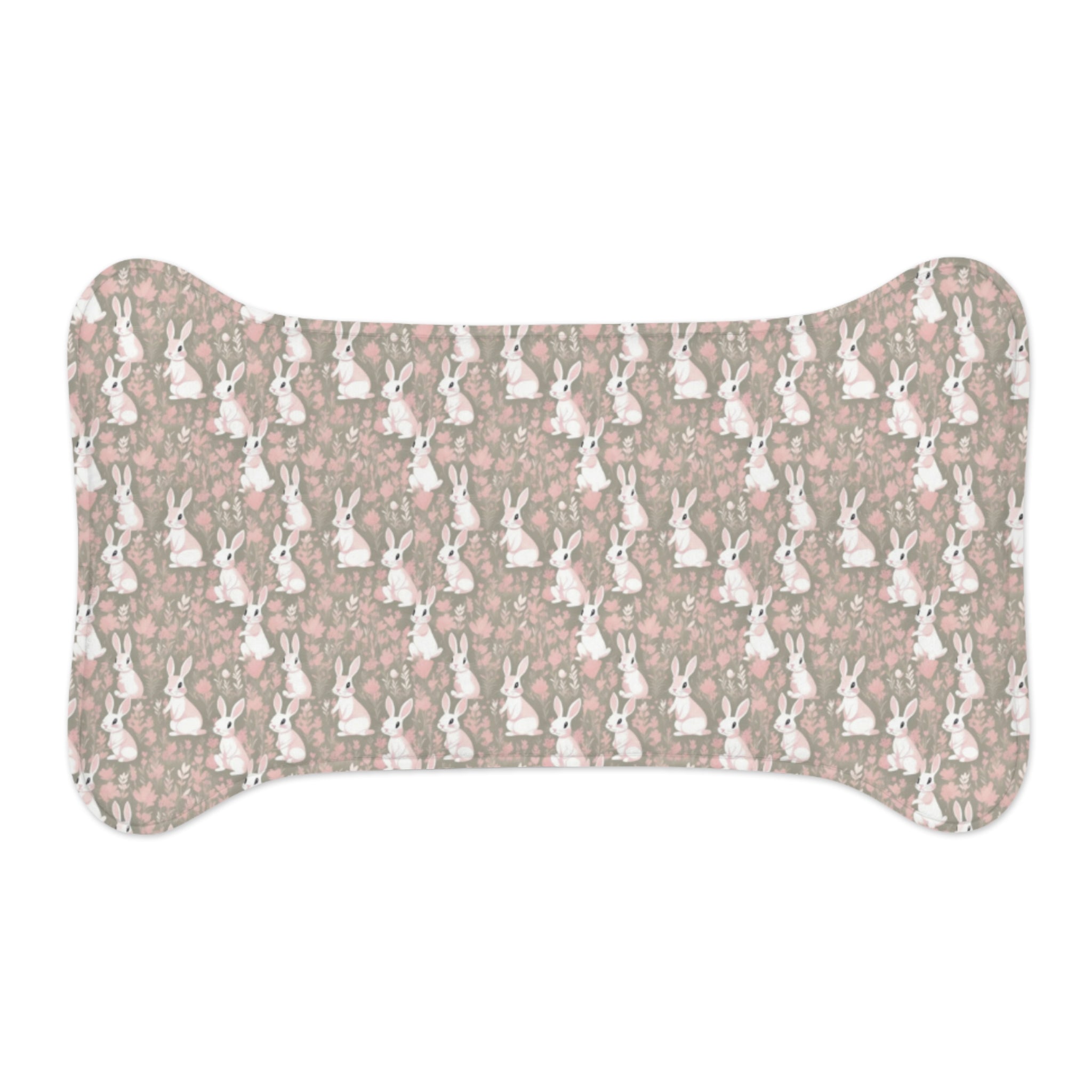 Blushing Meadow Bunny Parade Pattern - Pet Feeding Mat, pet mat, non-slip pet mat, cute pet mat