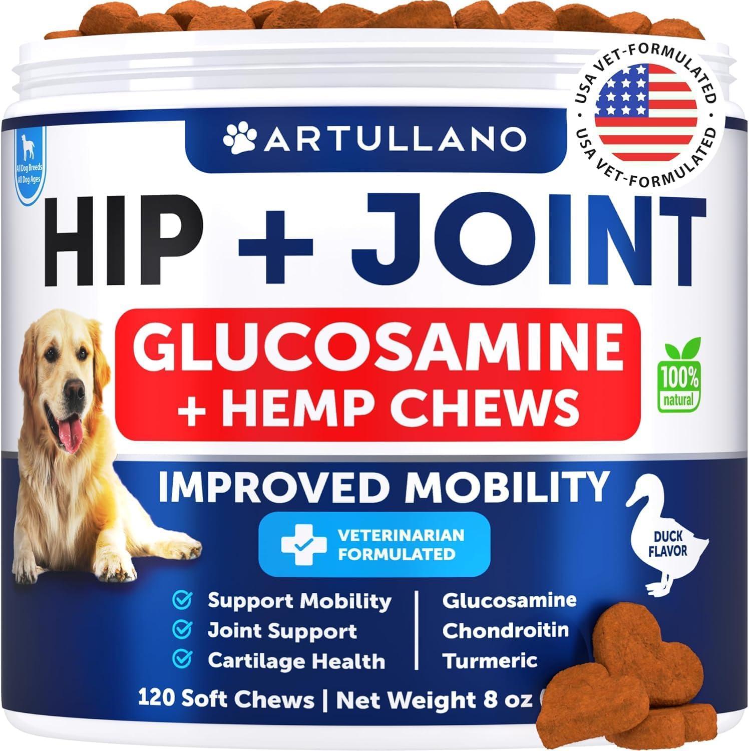 Hip and Joint Supplement for Dogs Glucosamine Joint Pain Relief Chews