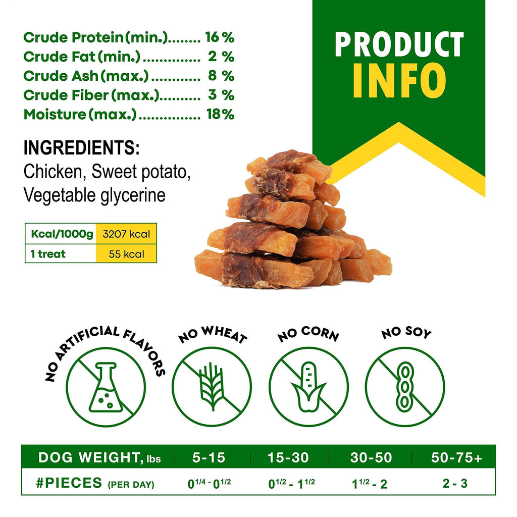 Sweet Potato & Chicken Chews for Dogs Grain-Free Treats