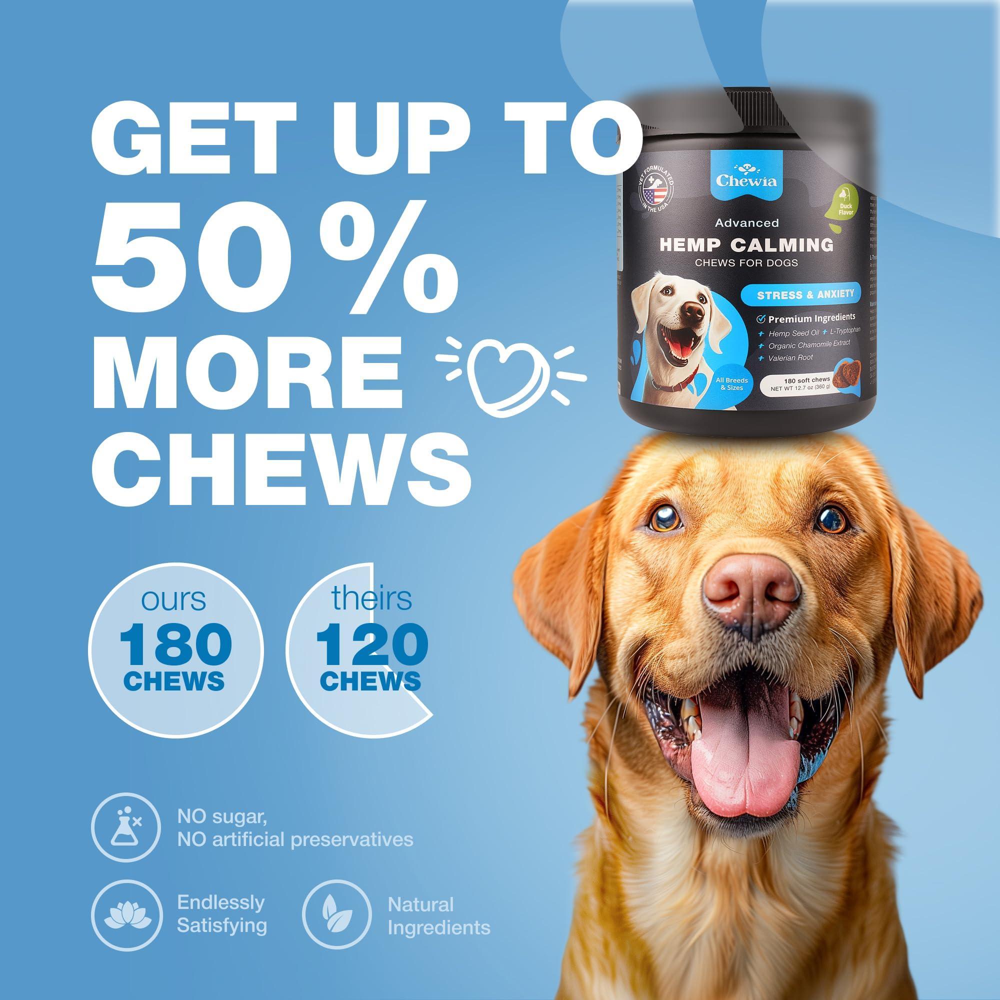 Calming Chews for Dogs Anxiety Relief Melatonin & Valerian Root