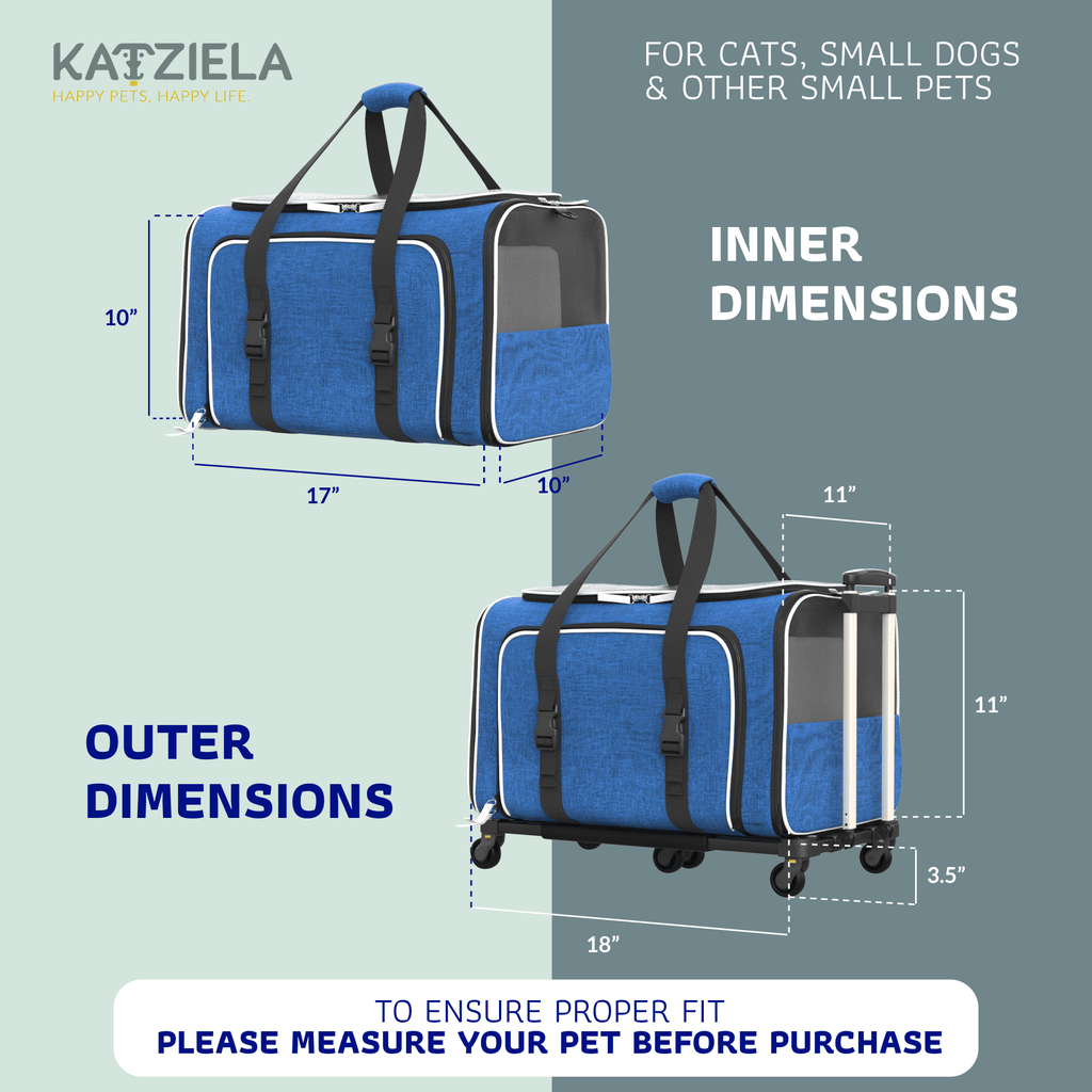Rolling Rover Airline Compliant Expandable Wheeled Pet Carrier
