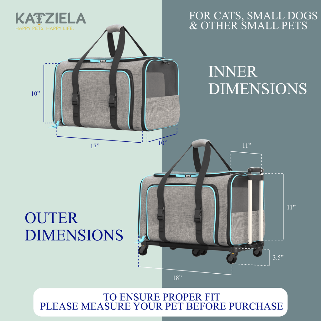Rolling Rover Airline Compliant Expandable Wheeled Pet Carrier