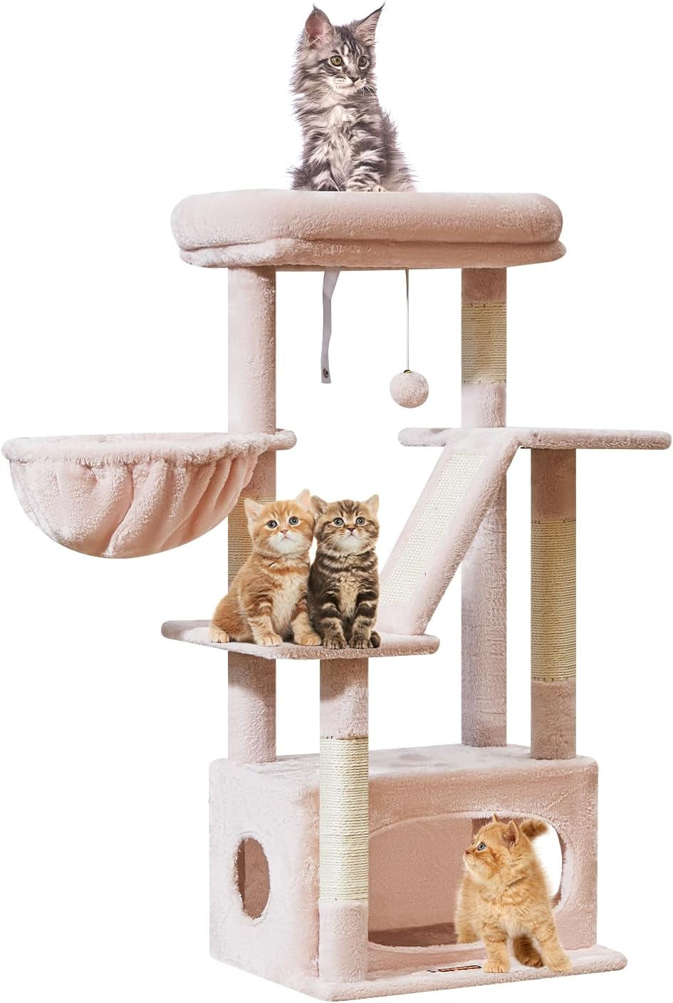 38-Inch Cat Tree for Indoor Cats | Kitten Tower with Condo, Hammock & Perch