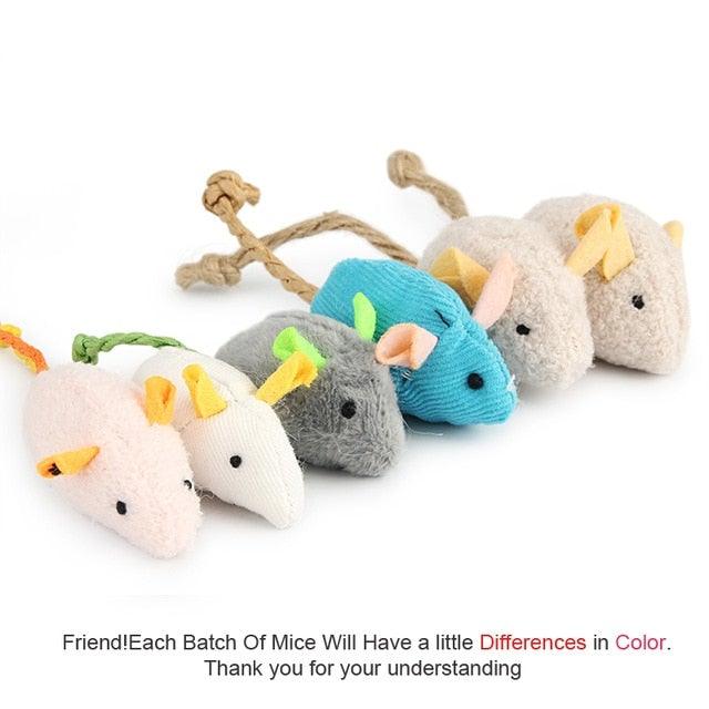 6pcs/lot Mix Pet Toy Catnip Mice Cats Toys Fun Plush Mouse Cat Toy For Kitten Skitter Critters Cat Toy Value Pack