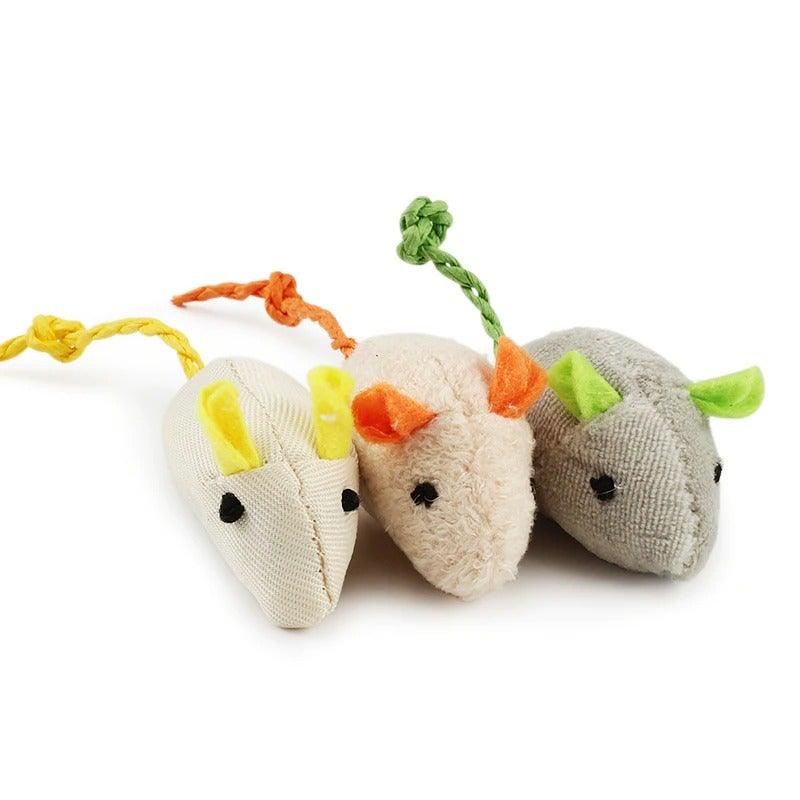 6pcs/lot Mix Pet Toy Catnip Mice Cats Toys Fun Plush Mouse Cat Toy For Kitten Skitter Critters Cat Toy Value Pack
