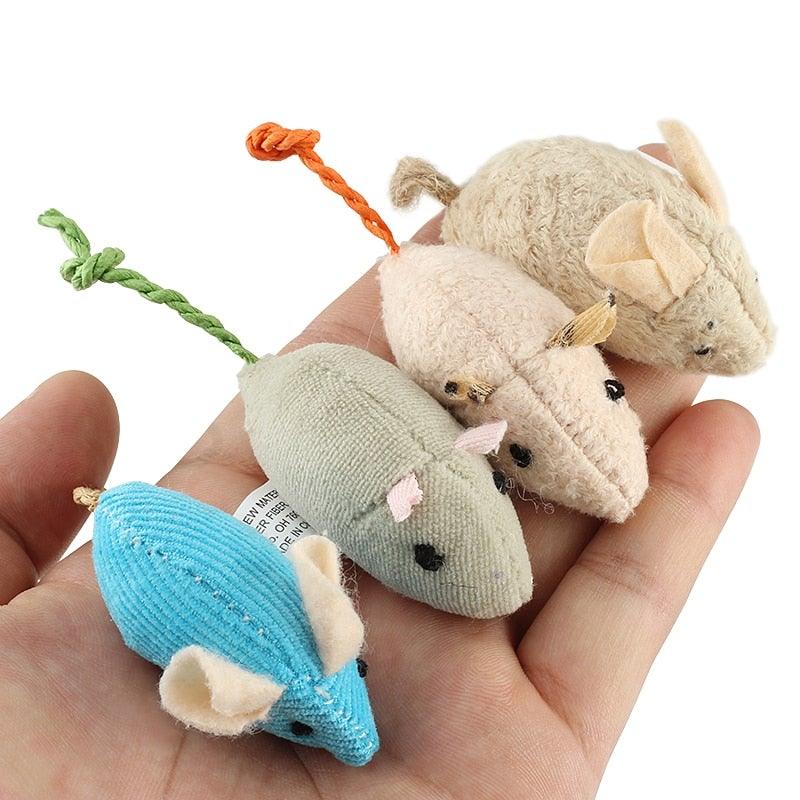 6pcs/lot Mix Pet Toy Catnip Mice Cats Toys Fun Plush Mouse Cat Toy For Kitten Skitter Critters Cat Toy Value Pack