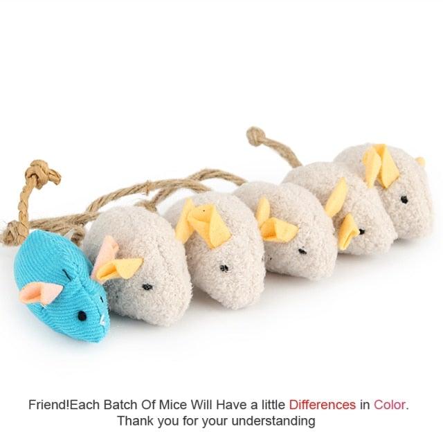 6pcs/lot Mix Pet Toy Catnip Mice Cats Toys Fun Plush Mouse Cat Toy For Kitten Skitter Critters Cat Toy Value Pack