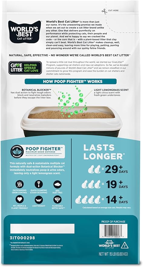 World's Best Cat Litter Poop Fighter Mulitcat