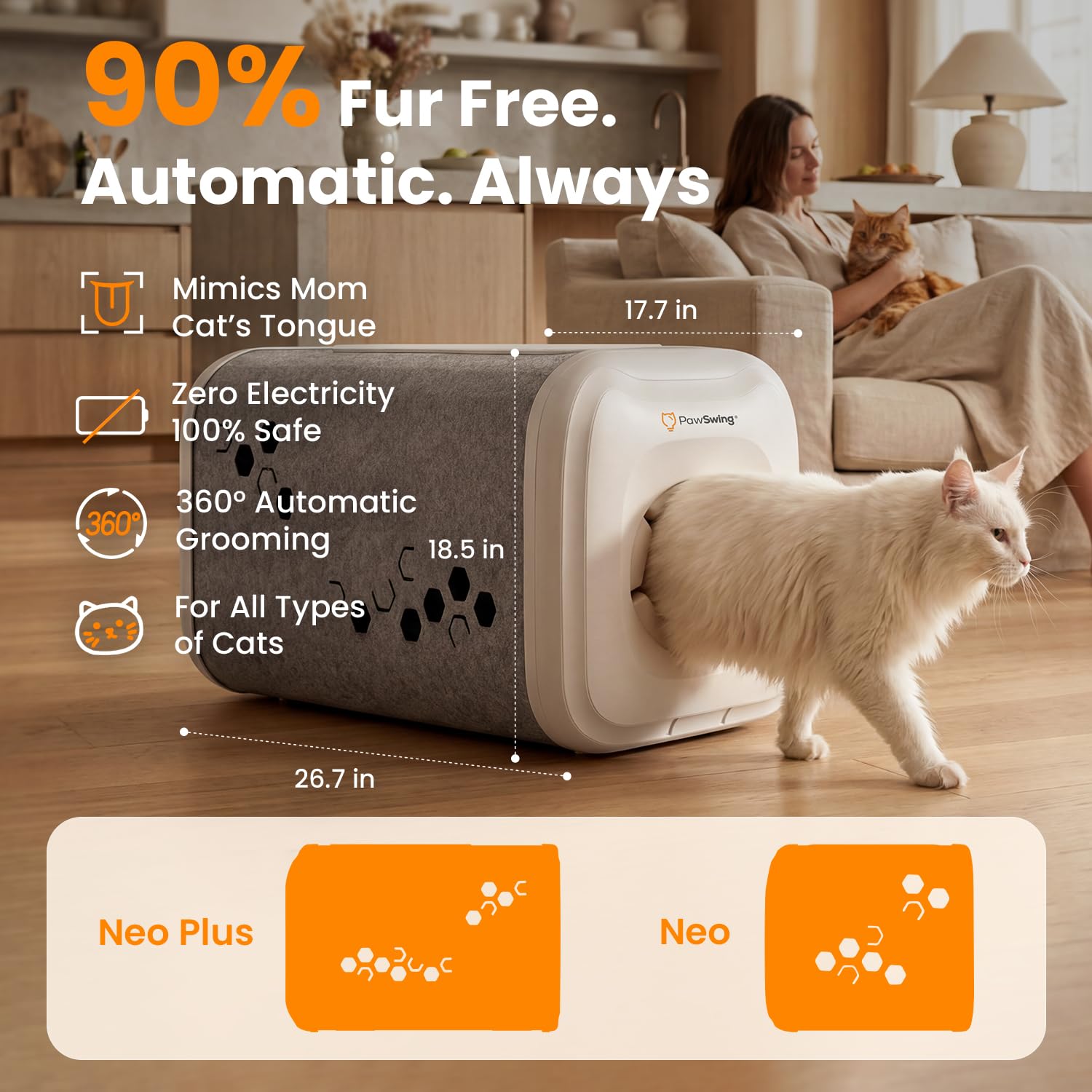 Cat Self Groomer Plus 360 Brush Fur Collector for Large Cats