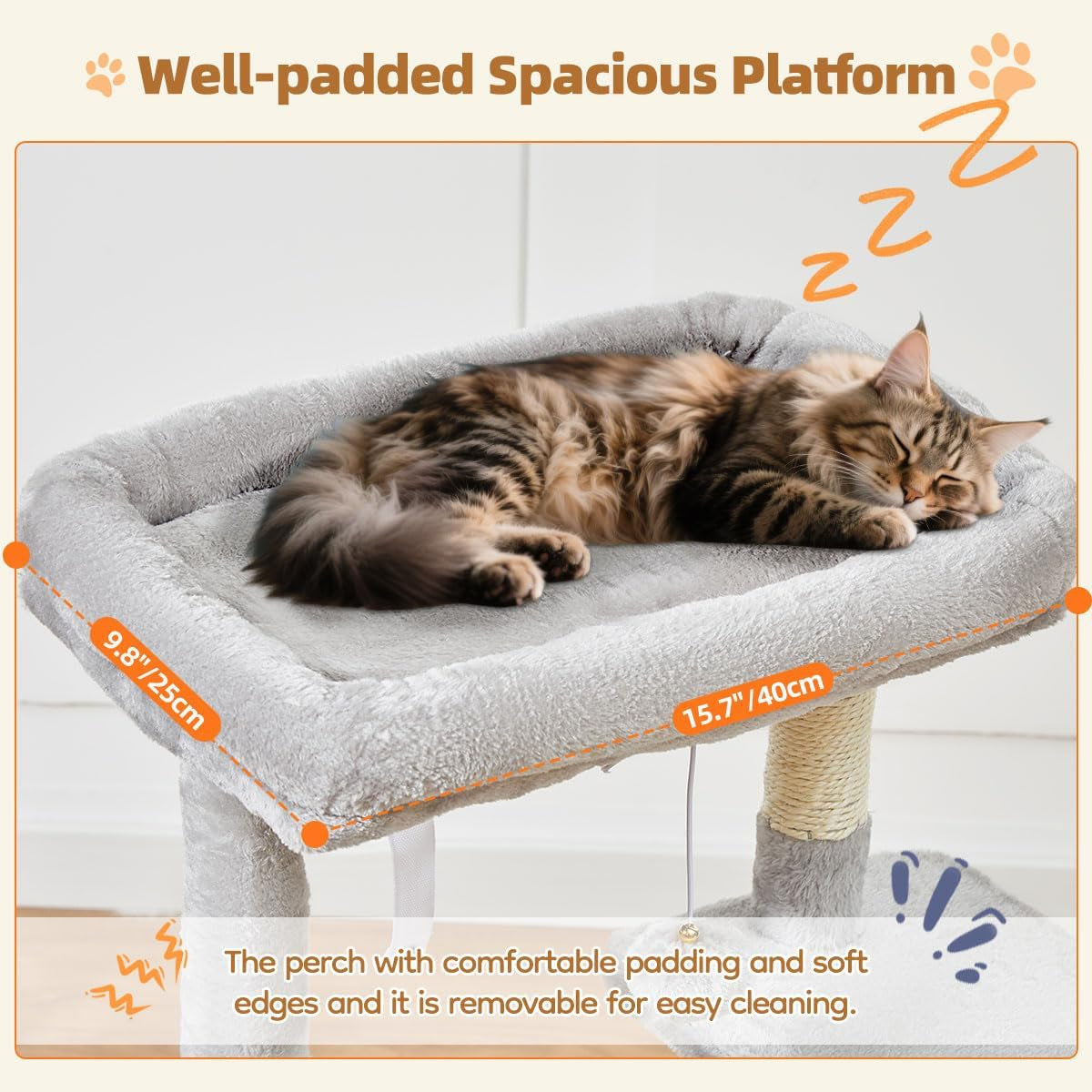 38-Inch Cat Tree for Indoor Cats | Kitten Tower with Condo, Hammock & Perch