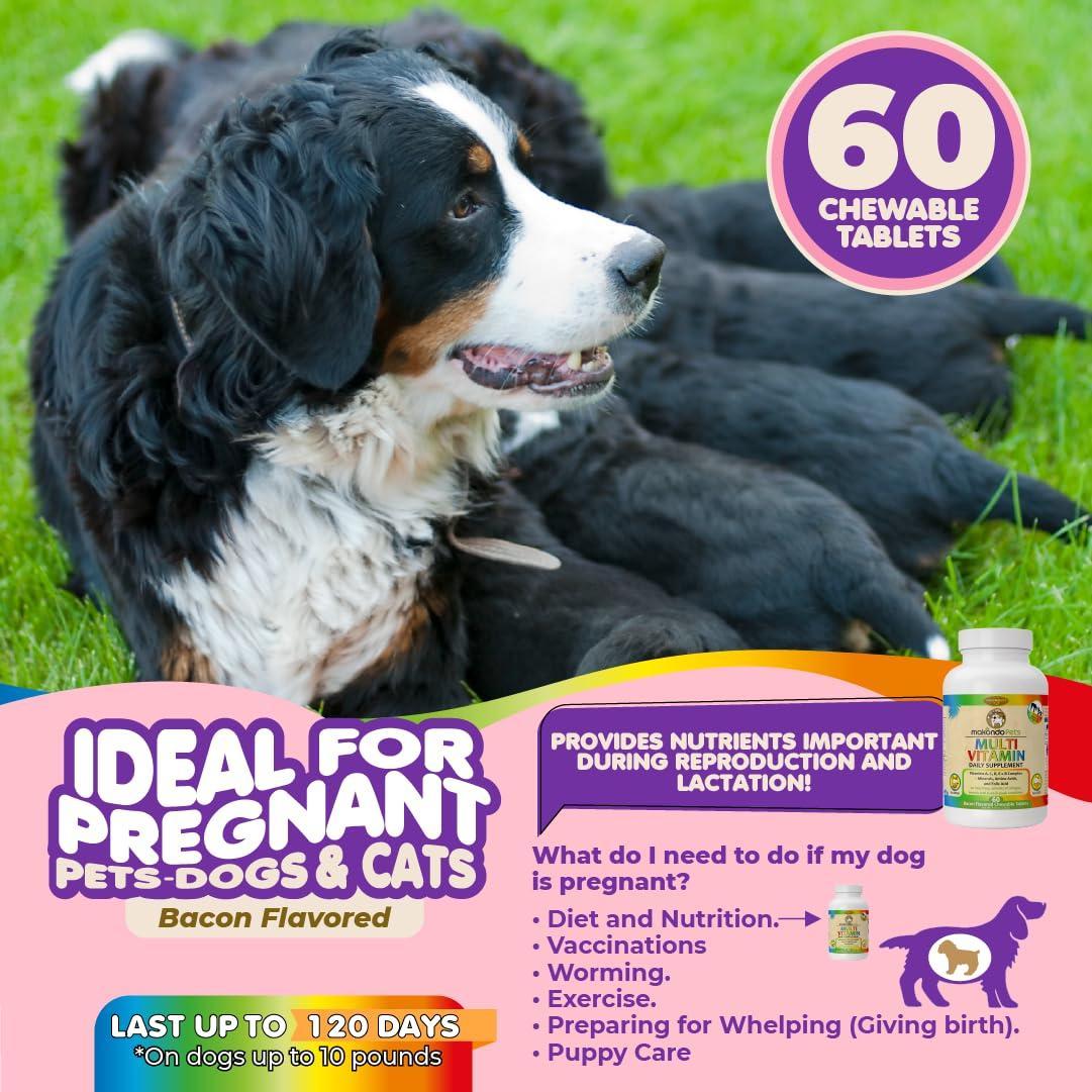 Prenatal Vitamins for Dogs & Cats 60 Pills Folic Acid & Minerals