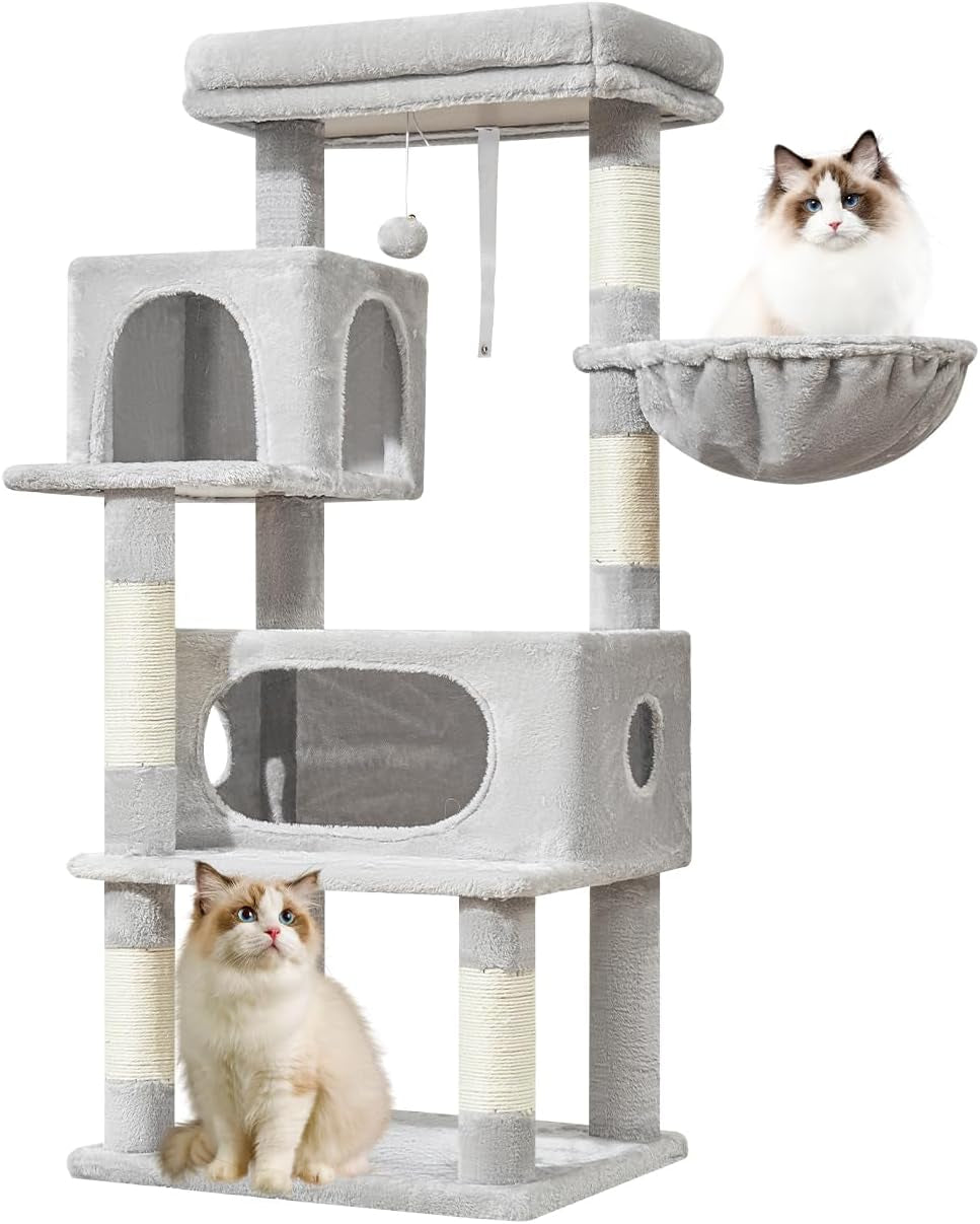 38-Inch Cat Tree for Indoor Cats | Kitten Tower with Condo, Hammock & Perch