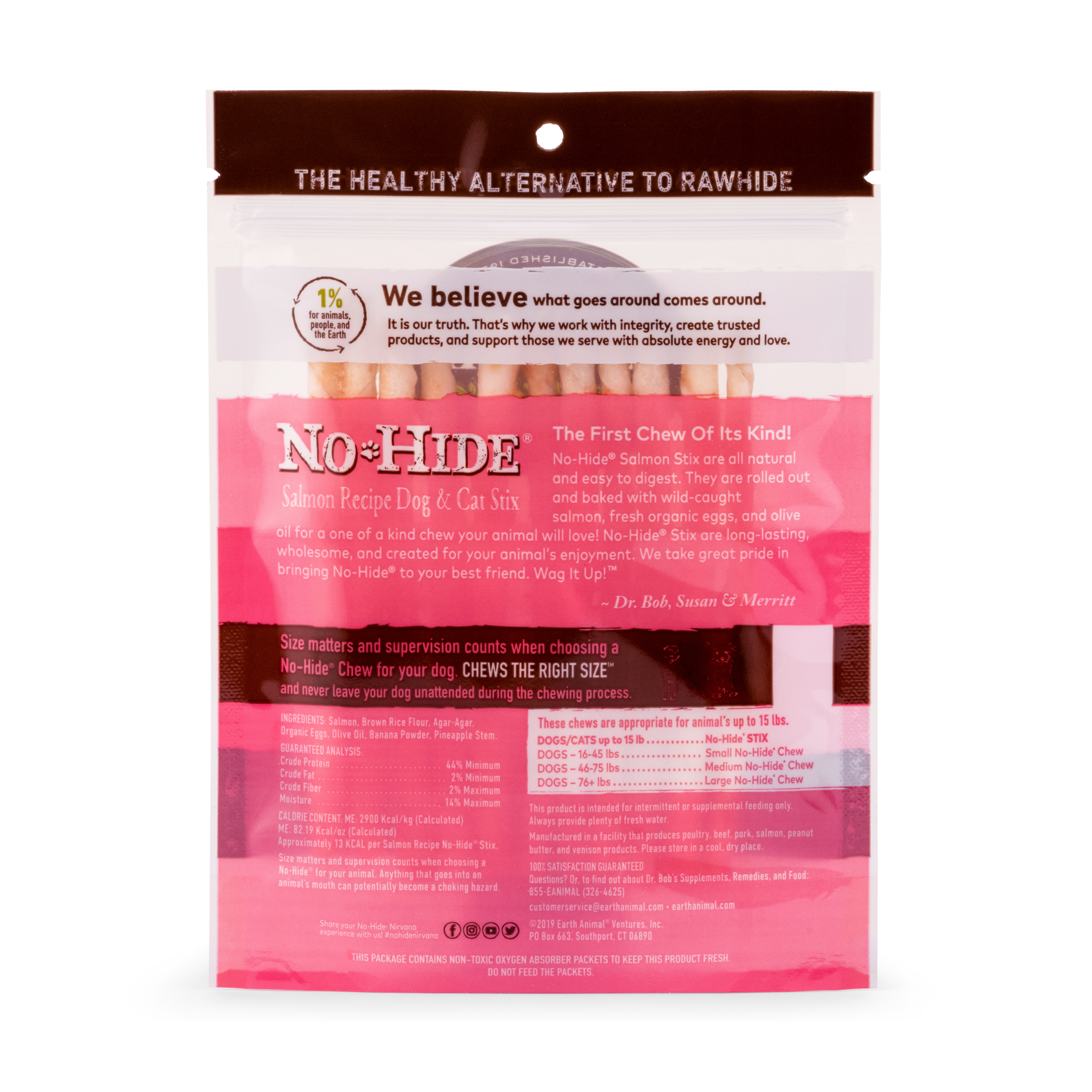 Earth Animal No Hide Salmon Pet Stix (10pk) (1.6oz)
