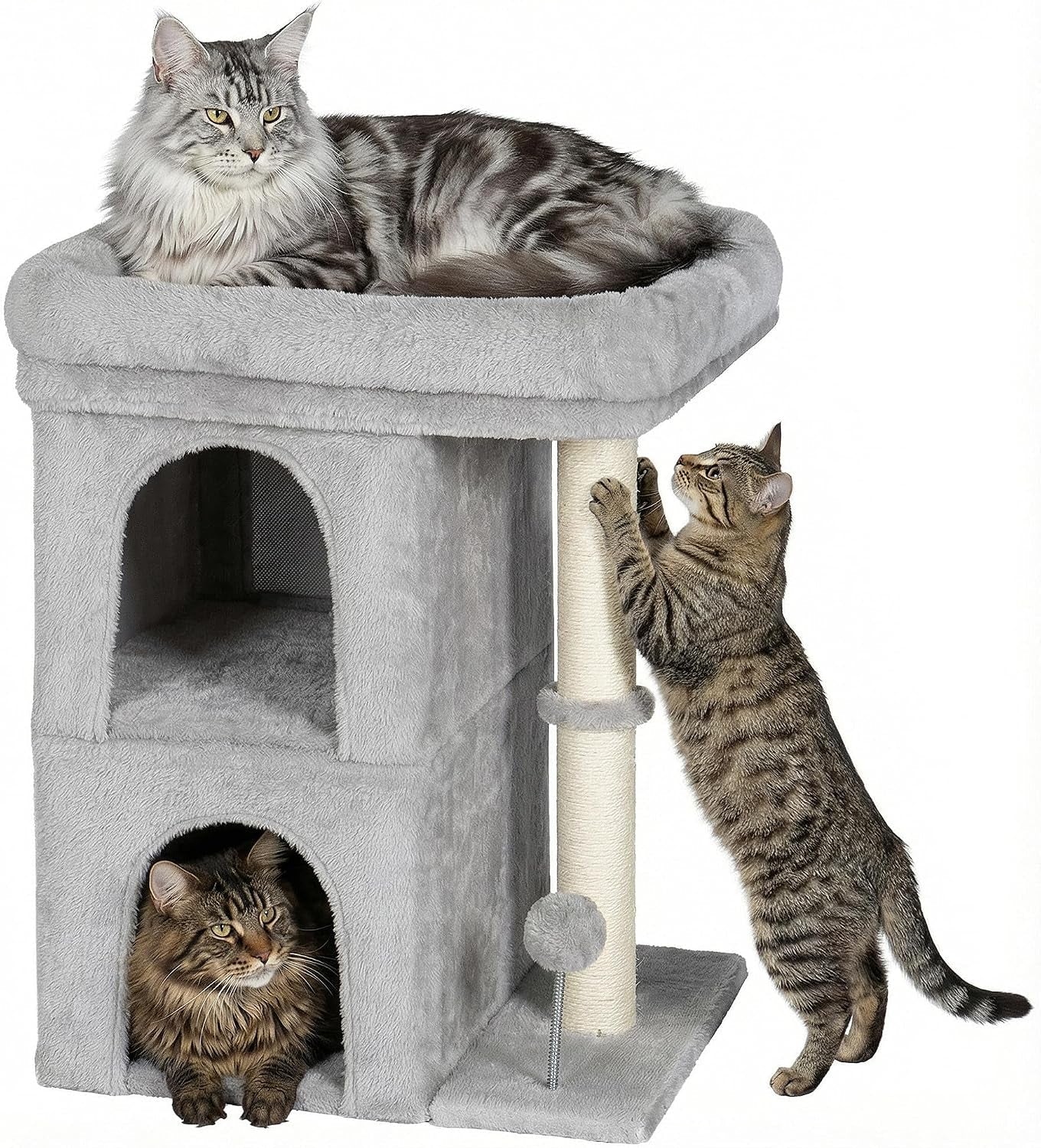 Cat Tree for Large Cats 24in Tower with Perch Condos Scratching Post