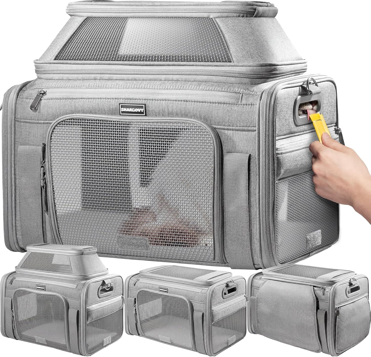 Expandable Pet Carrier Airline Approved Soft Sided Cat Dog Carrier