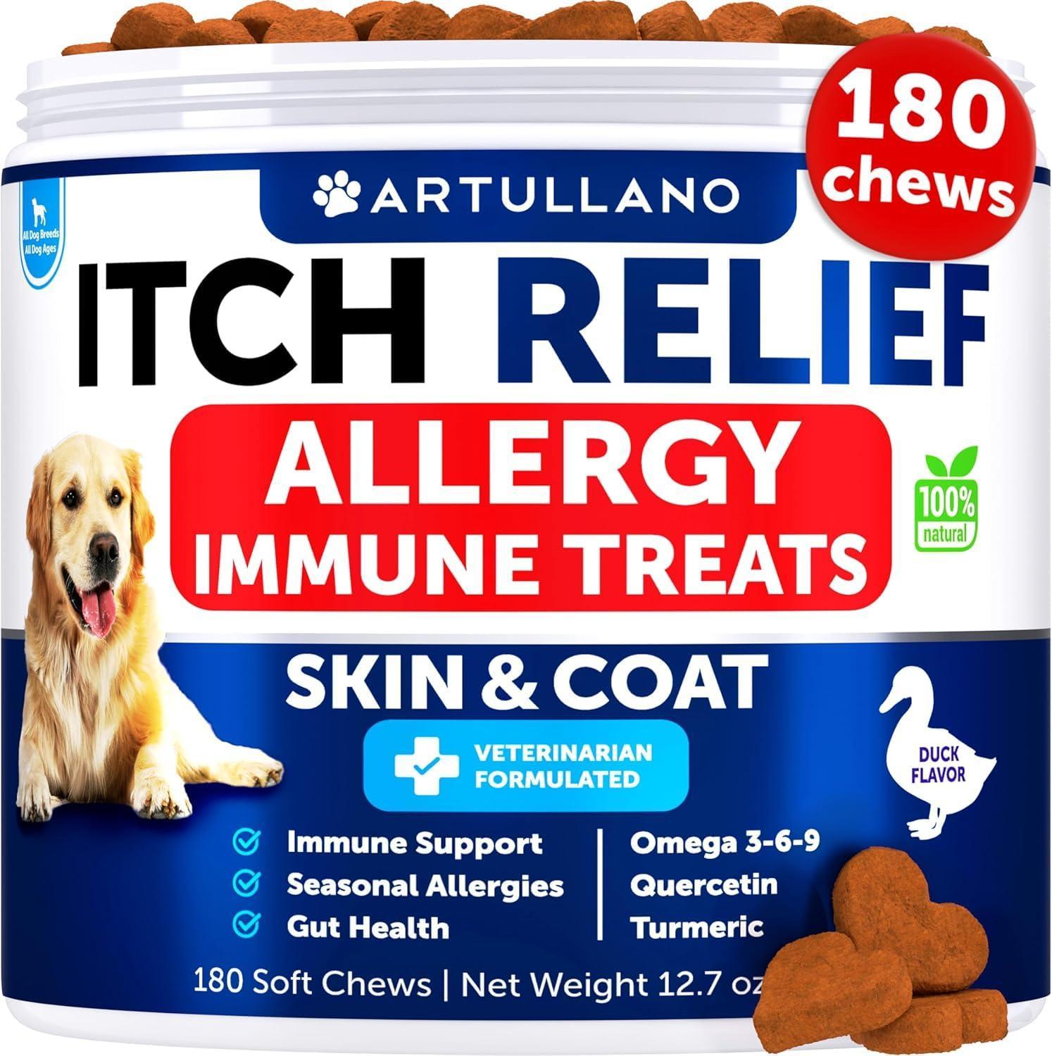 Dog Allergy Relief Chews Itchy Skin Relief Omega-3 Fish Oil