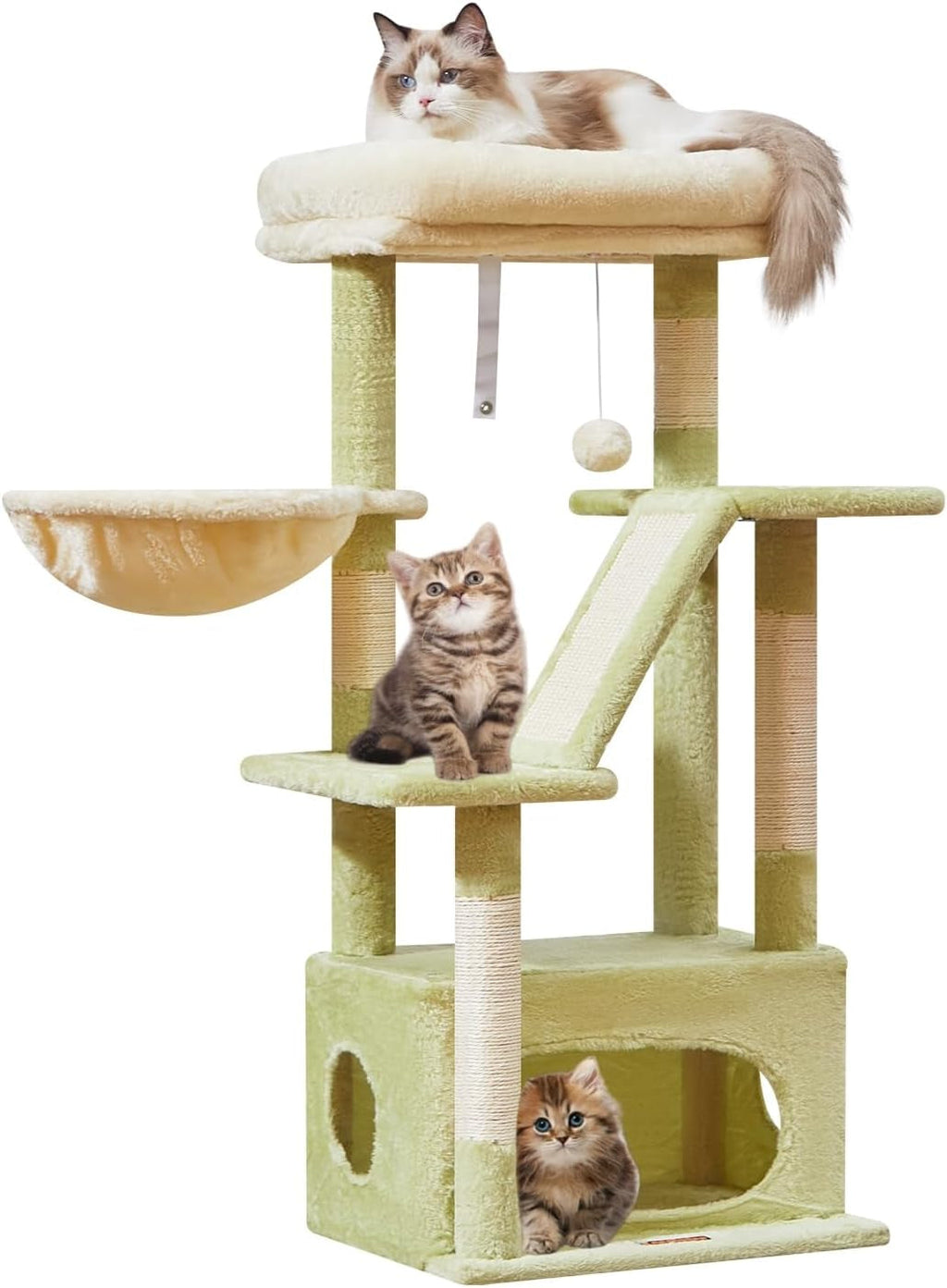 38-Inch Cat Tree for Indoor Cats | Kitten Tower with Condo, Hammock & Perch