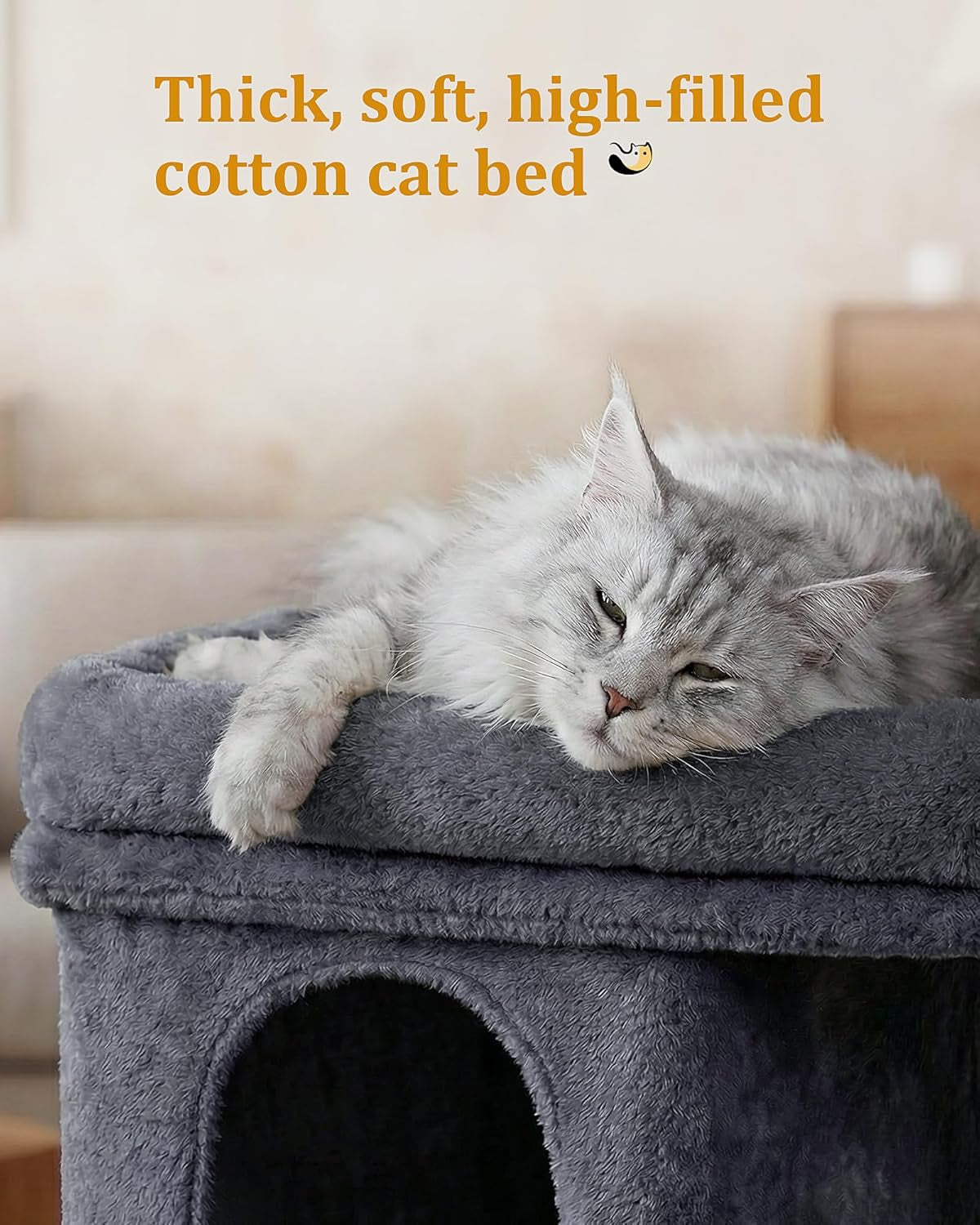 Cat Tree for Large Cats 24in Tower with Perch Condos Scratching Post