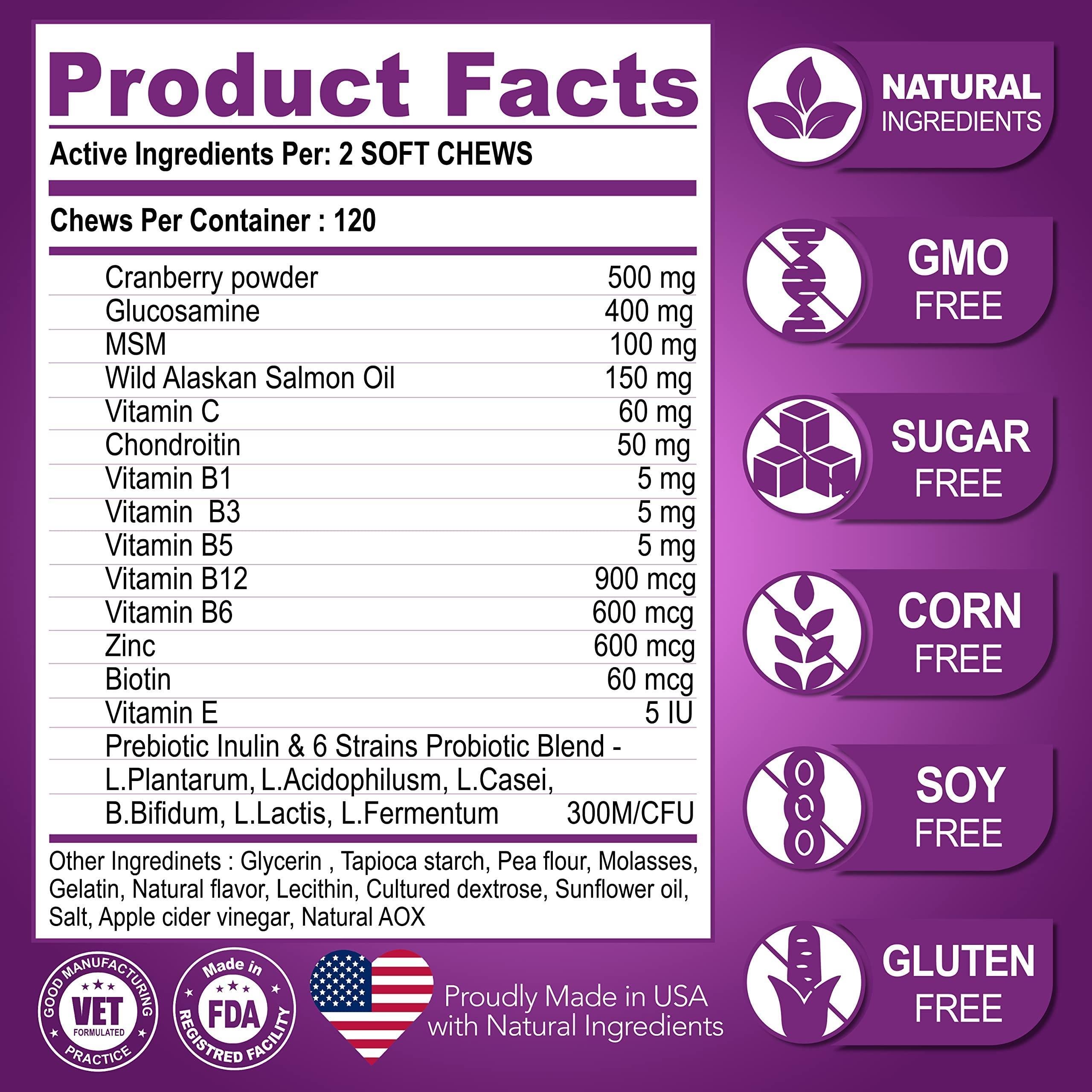 Dog Multivitamin Chews with Glucosamine 120 Count Joint Immune & Mobility