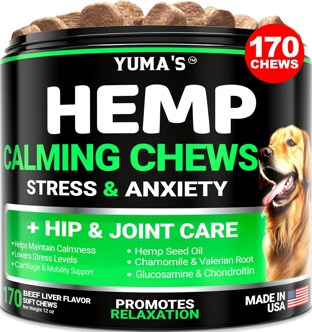 Hemp Calming Chews for Dogs 170 Count Anxiety Relief Beef Flavor