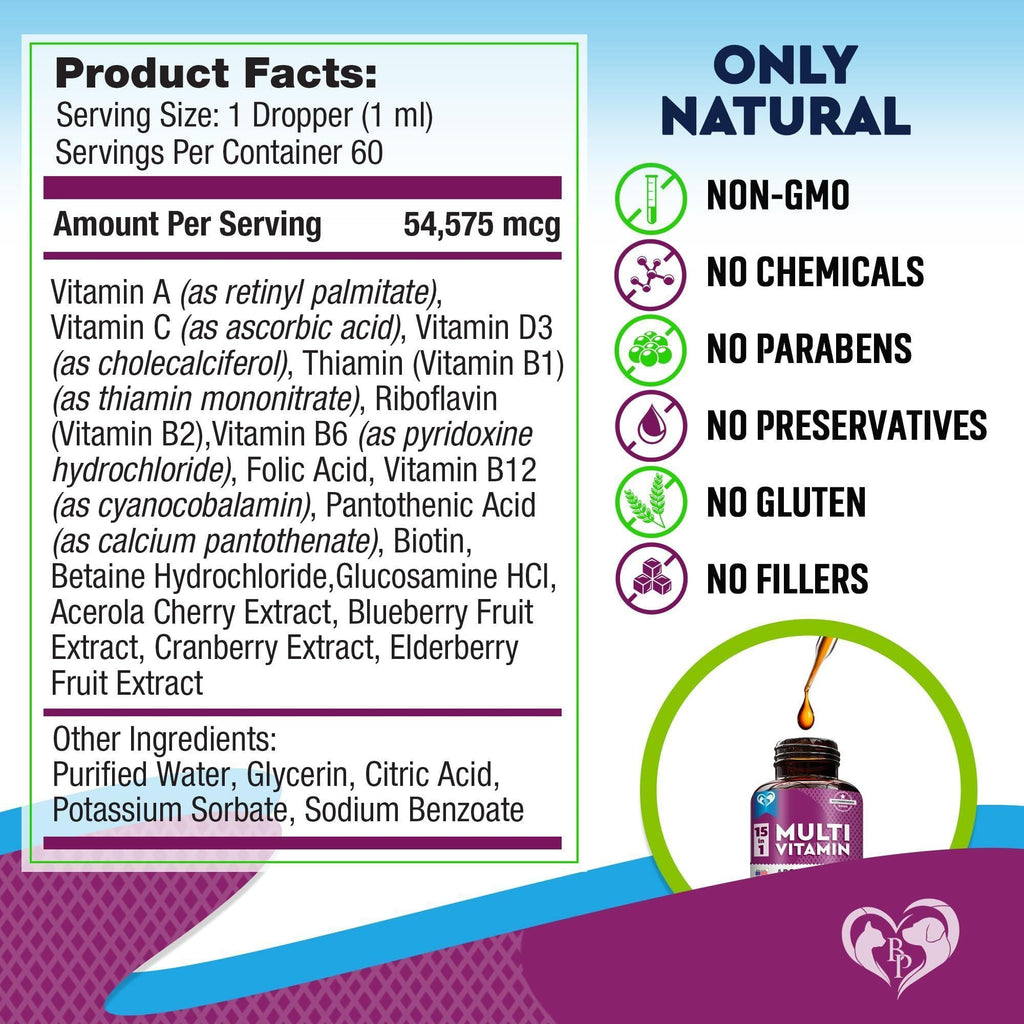 Cat & Dog Liquid Multivitamin Glucosamine & Cranberry