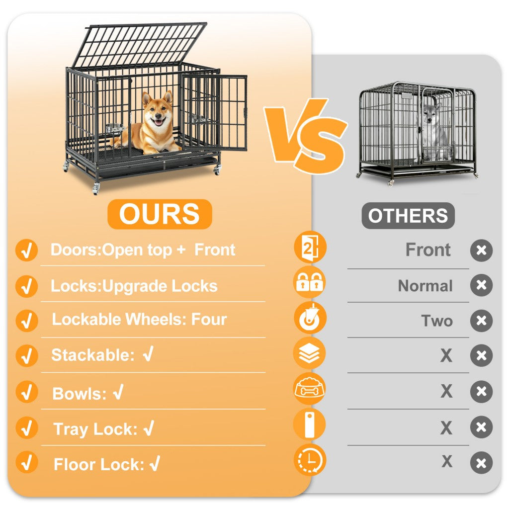 37" Stackable Heavy Duty Dog Crate 371D07