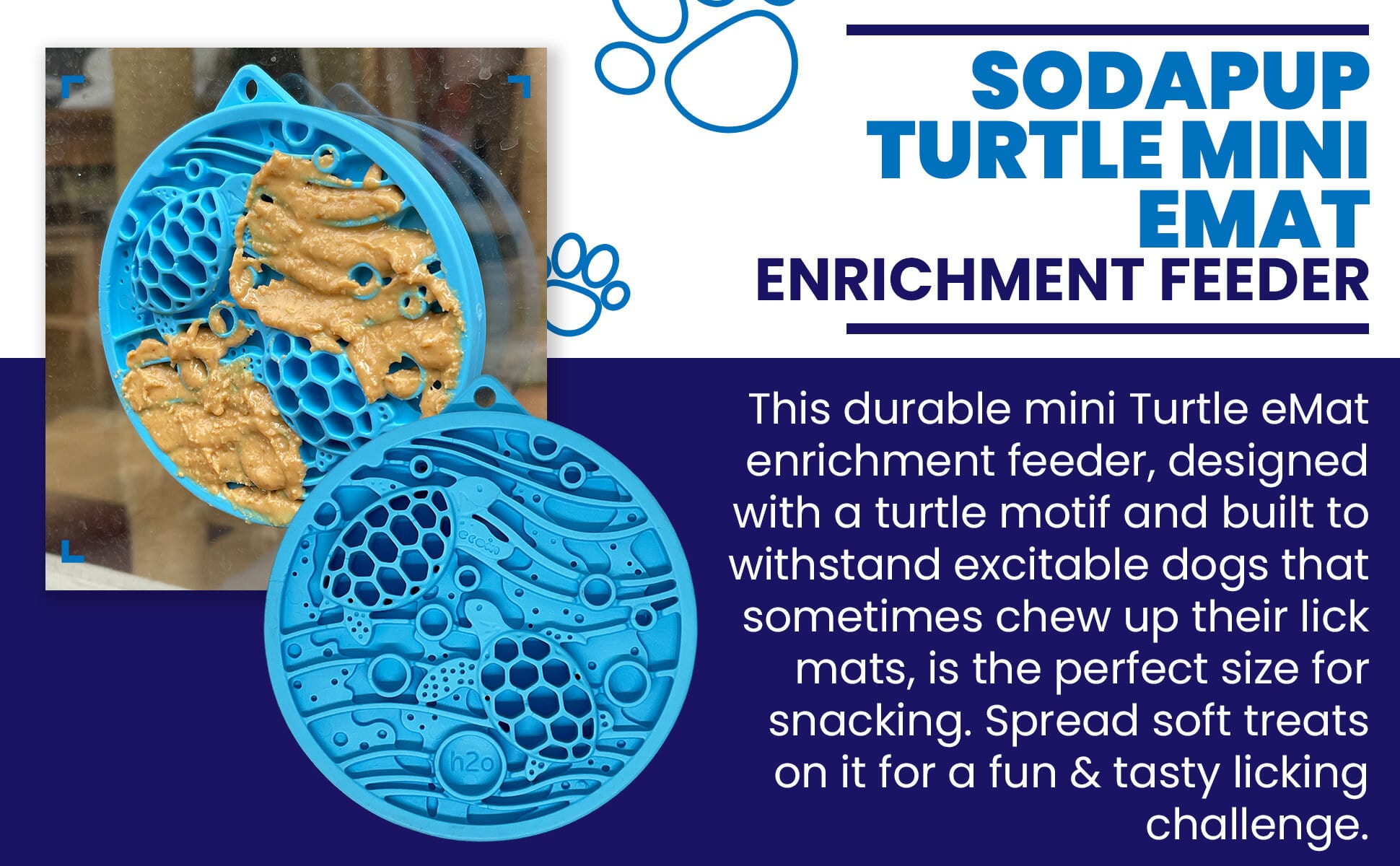 Turtle eMat-Mini Lick Mat with Suction Cups - Small Dogs & Cats | USA